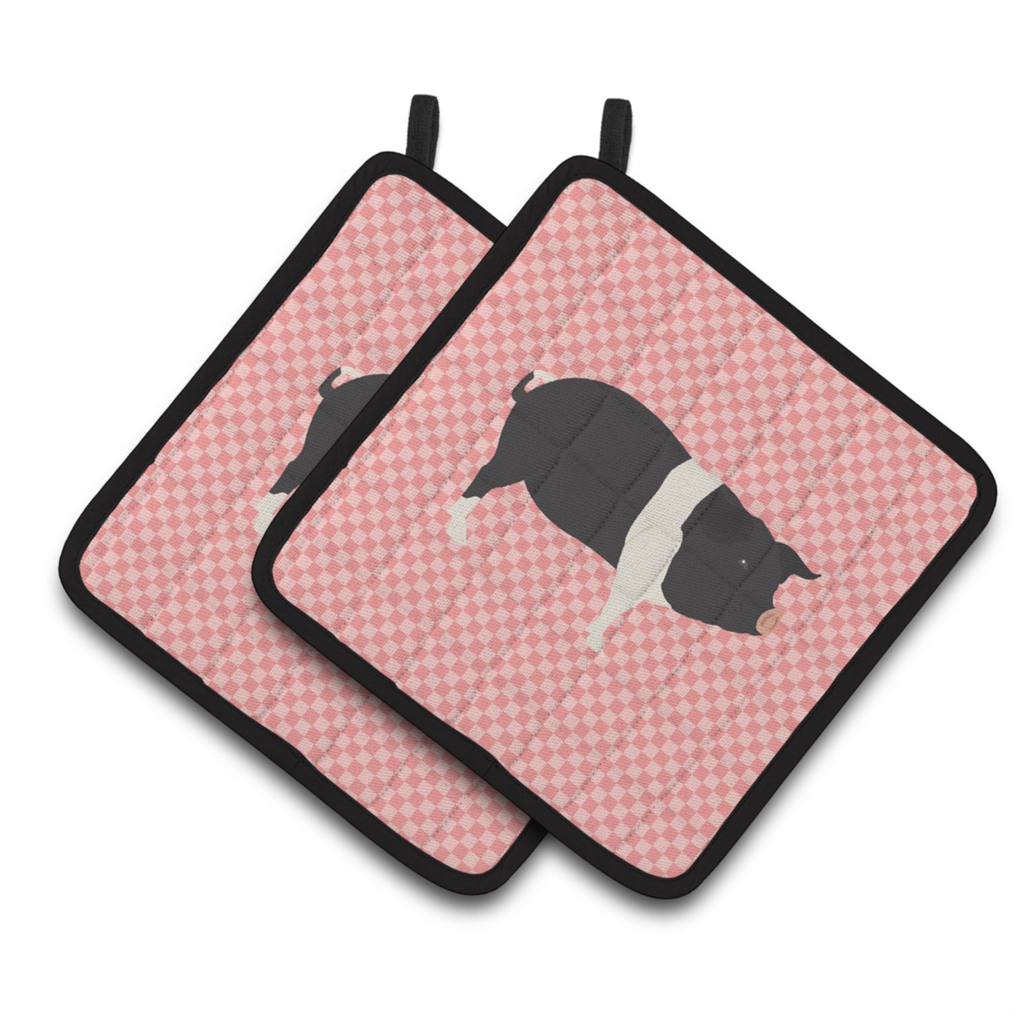'Caroline'S Treasures Hampshire Pig Pink Check Decorated Pot Holder, 7.5'''' X 7.5''''''