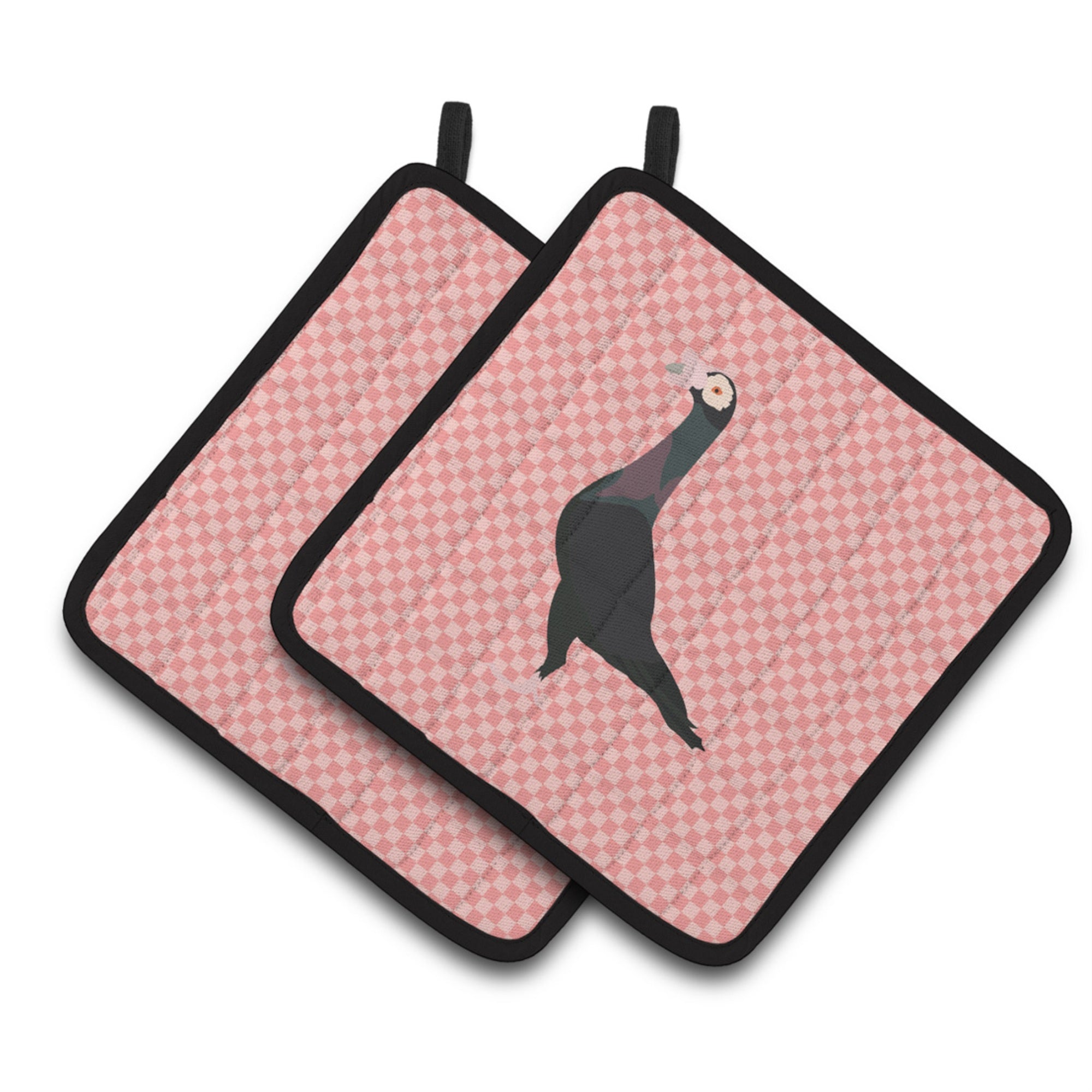 'Caroline'S Treasures English Carrier Pigeon Pink Check Decorated Pot Holder, 7.5'''' X 7.5''''''