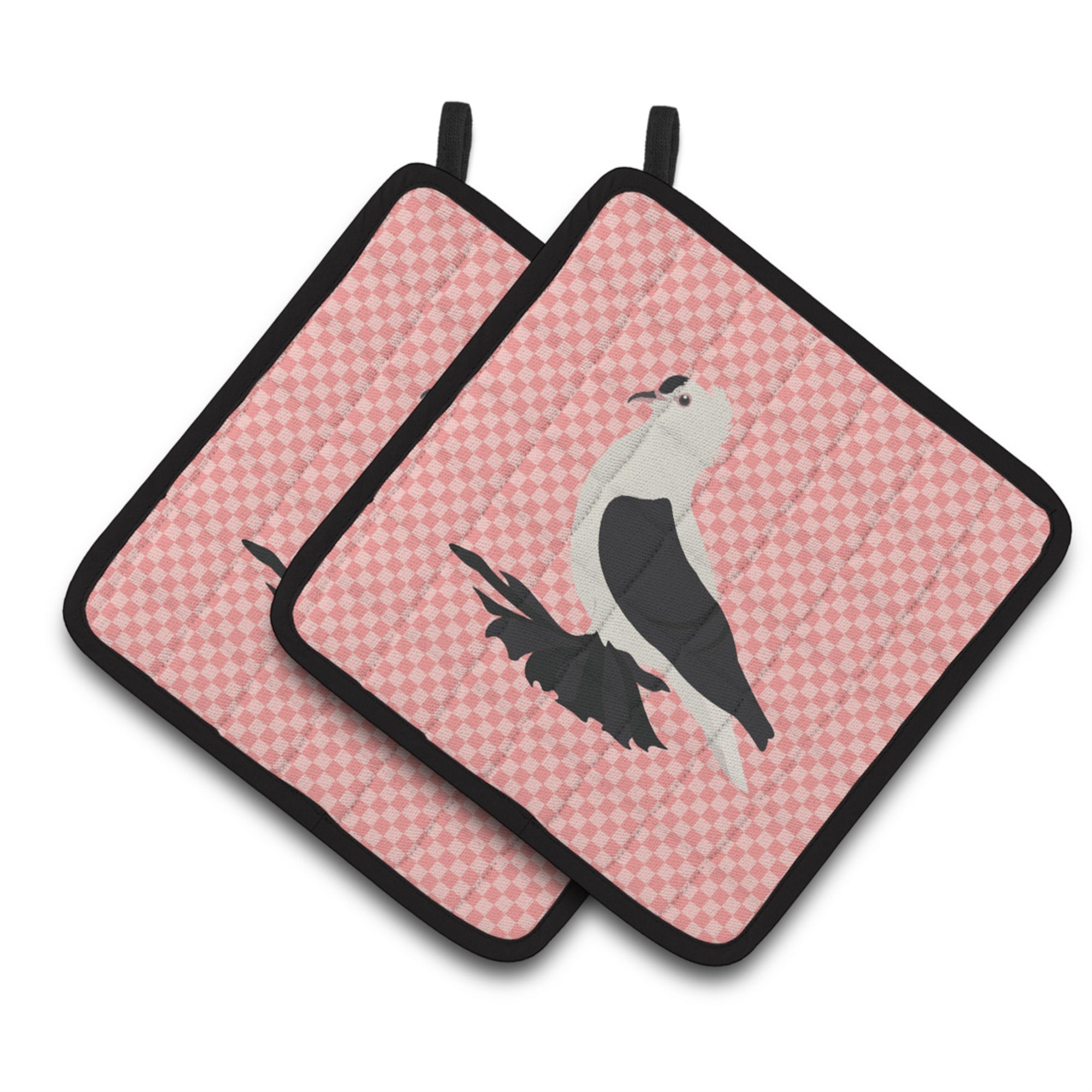 'Caroline'S Treasures Saxon Fairy Swallow Pigeon Pink Check Decorated Pot Holder, 7.5'''' X 7.5''''''