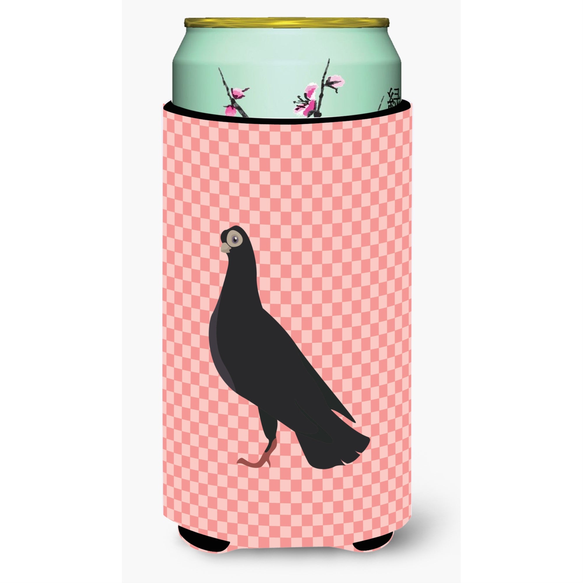 'Caroline'S Treasures Budapest Highflyer Pigeon Pink Check Decorative Can Hugger, Tall Boy, Multicolor''