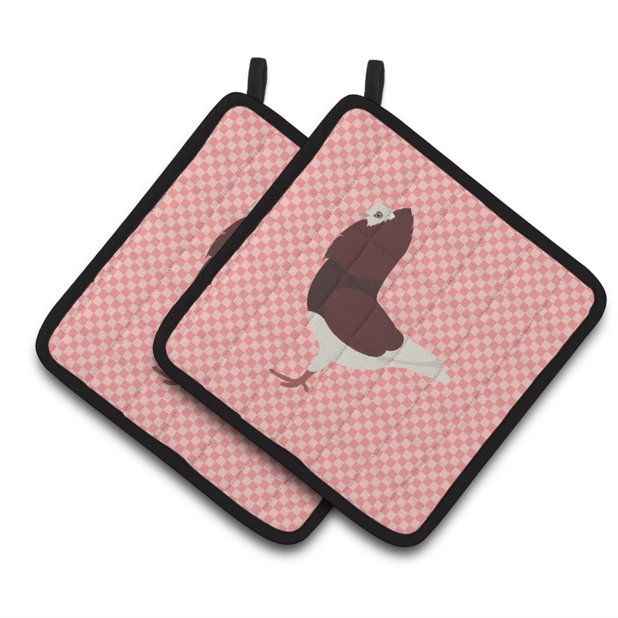 'Caroline'S Treasures Capuchin Red Pigeon Pink Check Decorated Pot Holder, 7.5'''' X 7.5''''''