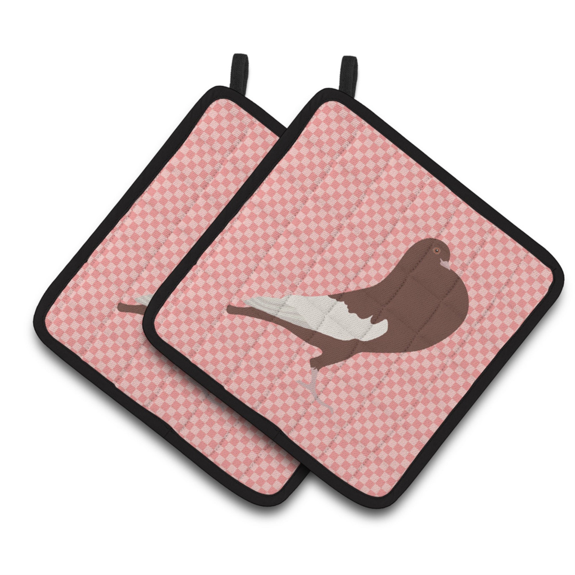 'Caroline'S Treasures English Pouter Pigeon Pink Check Decorated Pot Holder, 7.5'''' X 7.5''''''