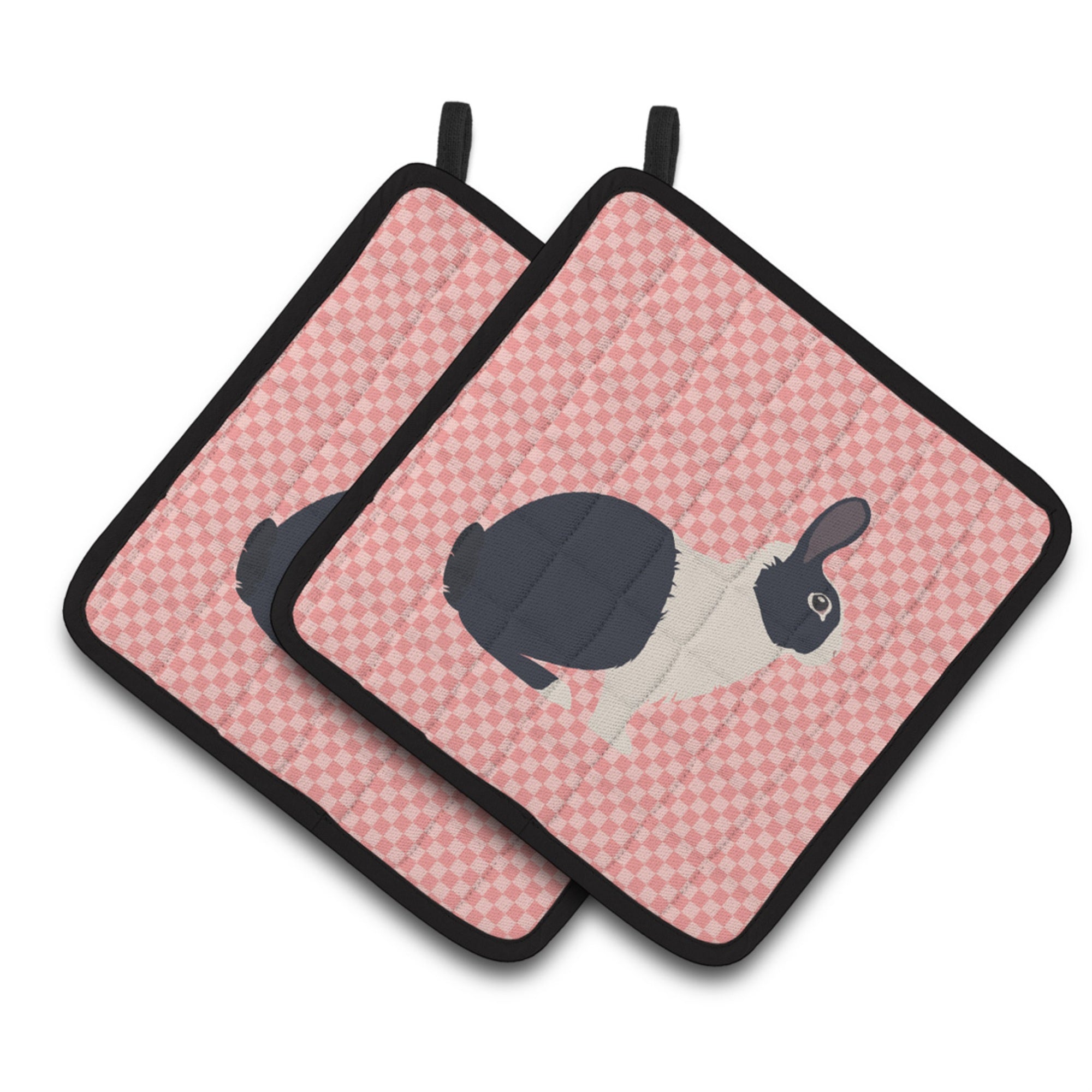 'Caroline'S Treasures Dutch Rabbit Pink Check Decorated Pot Holder, 7.5'''' X 7.5''''''