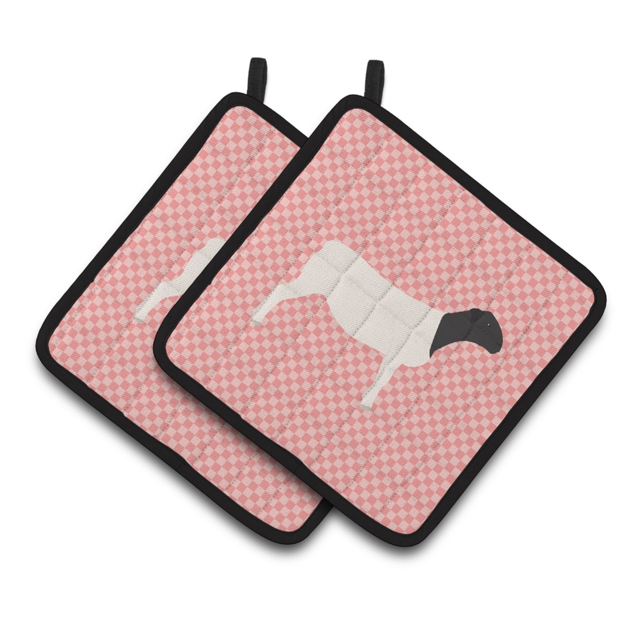 'Caroline'S Treasures Dorper Sheep Pink Check Decorated Pot Holder, 7.5'''' X 7.5''''''