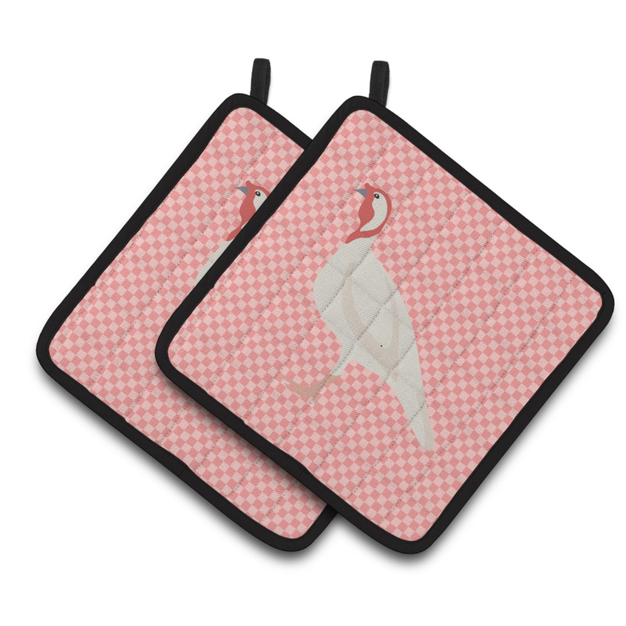 'Caroline'S Treasures Beltsville Small White Turkey Hen Pink Check Decorated Pot Holder, 7.5'''' X 7.5''''''
