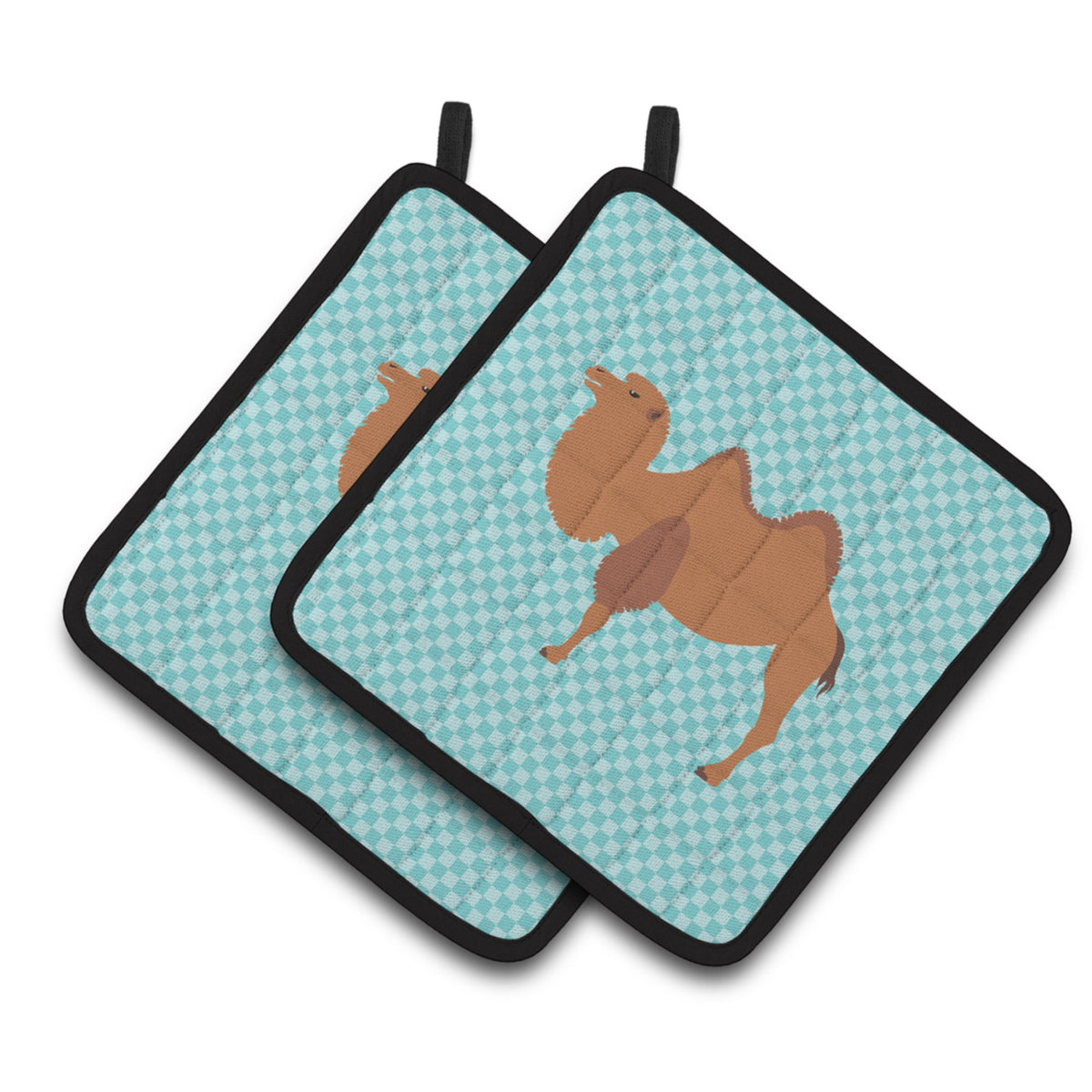 'Caroline'S Treasures Bactrian Camel Blue Check Decorated Pot Holder, 7.5'''' X 7.5''''''