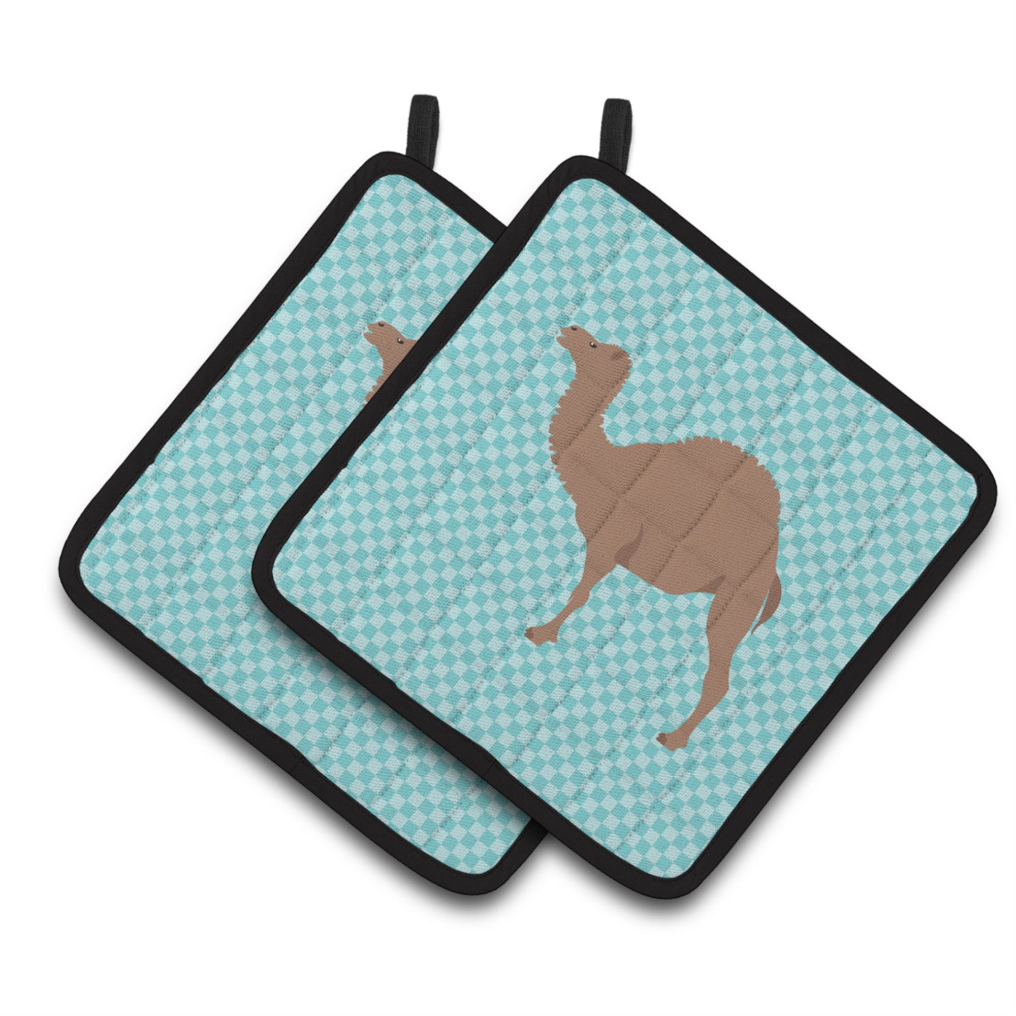 'Caroline'S Treasures F1 Hybrid Camel Blue Check Decorated Pot Holder, 7.5'''' X 7.5''''''