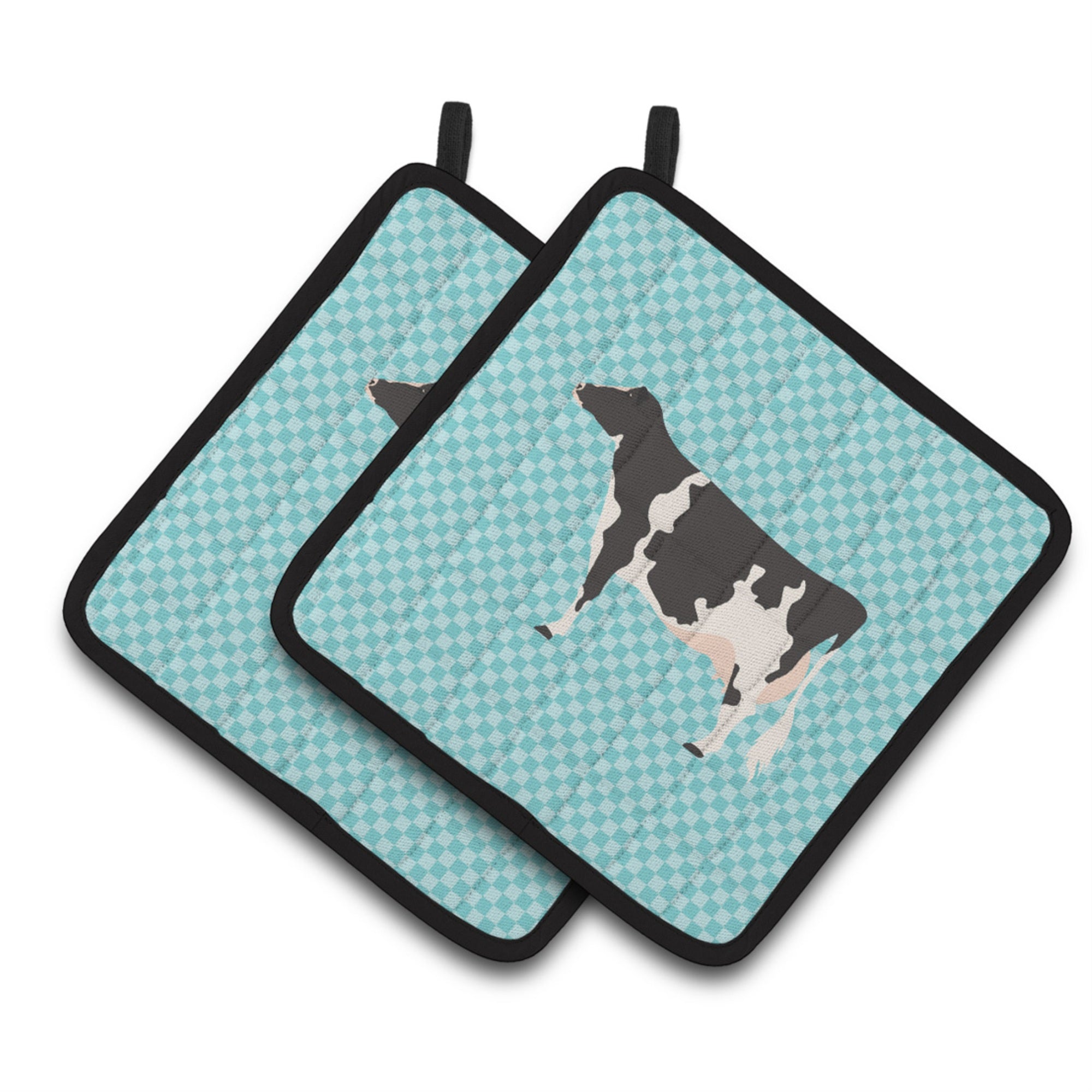 'Caroline'S Treasures Holstein Cow Blue Check Decorated Pot Holder, 7.5'''' X 7.5''''''