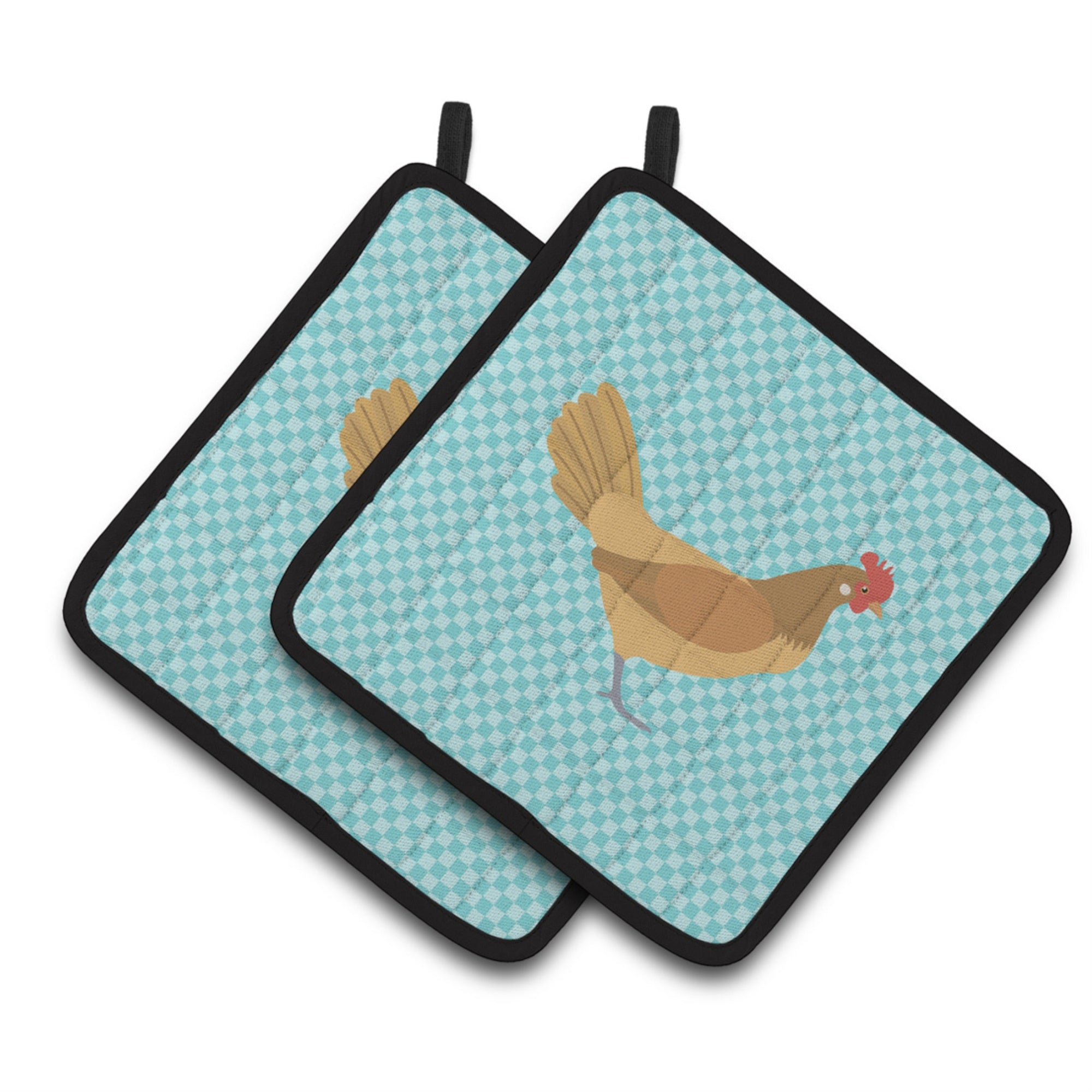'Caroline'S Treasures Frisian Friesian Chicken Blue Check Decorated Pot Holder, 7.5'''' X 7.5''''''