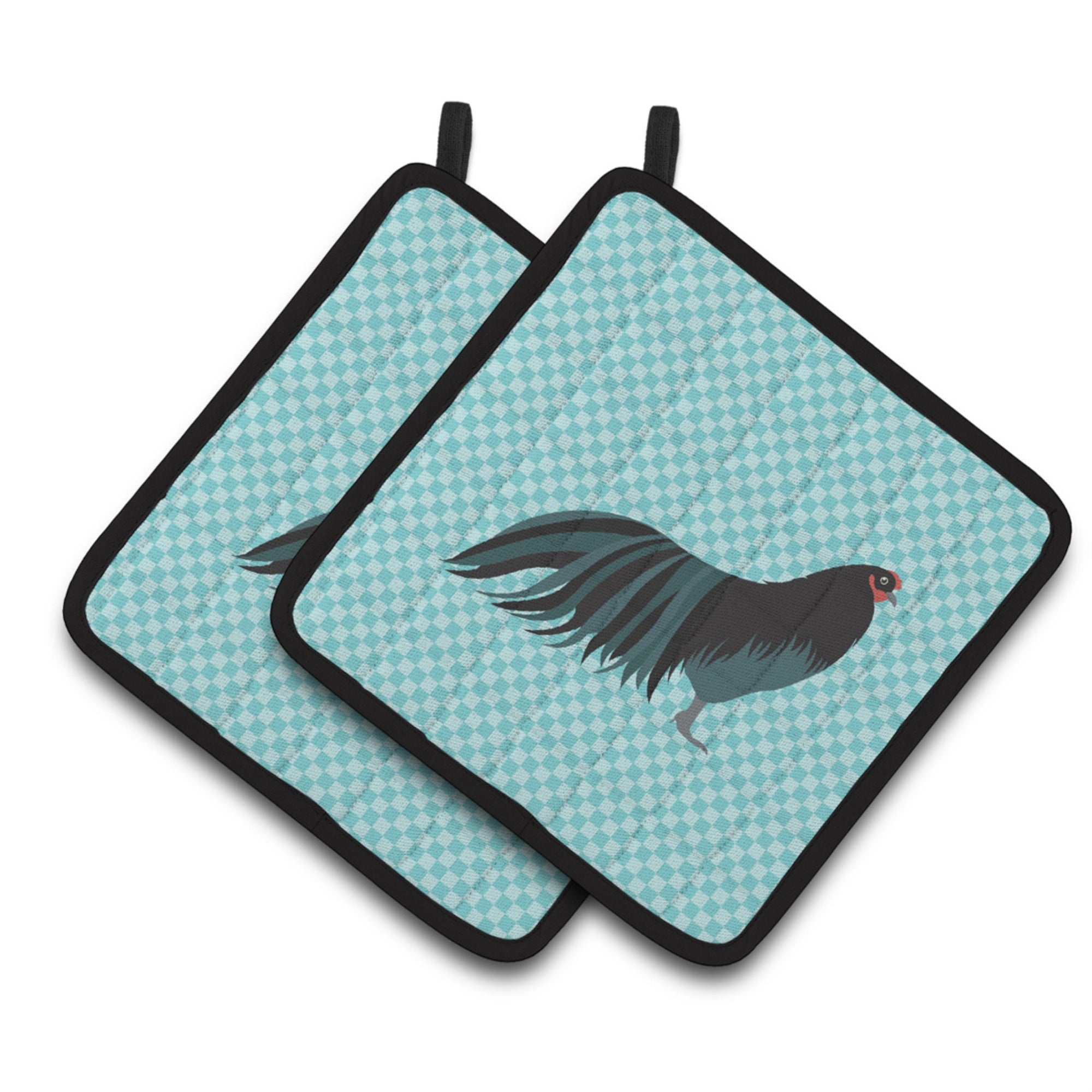 'Caroline'S Treasures Sumatra Chicken Blue Check Decorated Pot Holder, 7.5'''' X 7.5''''''