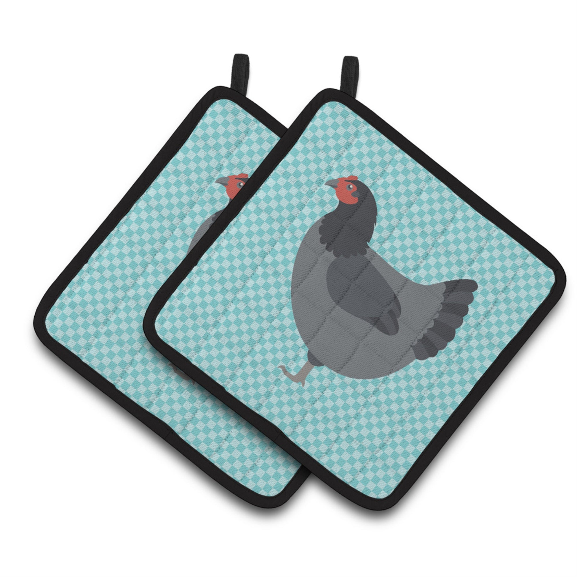 'Caroline'S Treasures Jersey Giant Chicken Blue Check Decorated Pot Holder, 7.5'''' X 7.5''''''