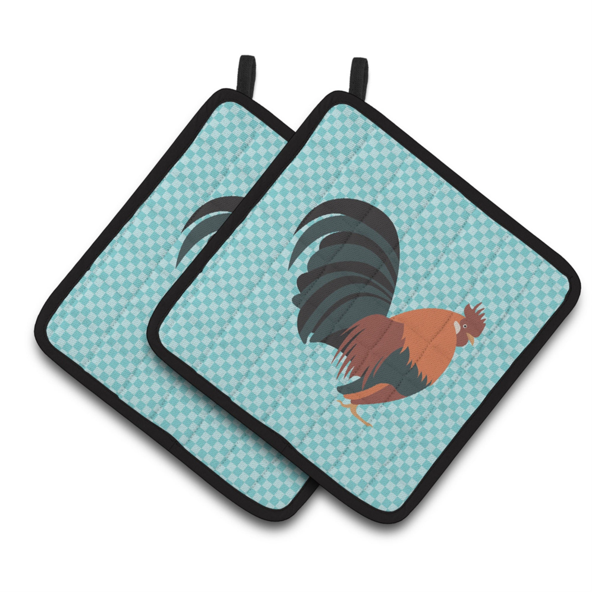 'Caroline'S Treasures Dutch Bantam Chicken Blue Check Decorated Pot Holder, 7.5'''' X 7.5''''''