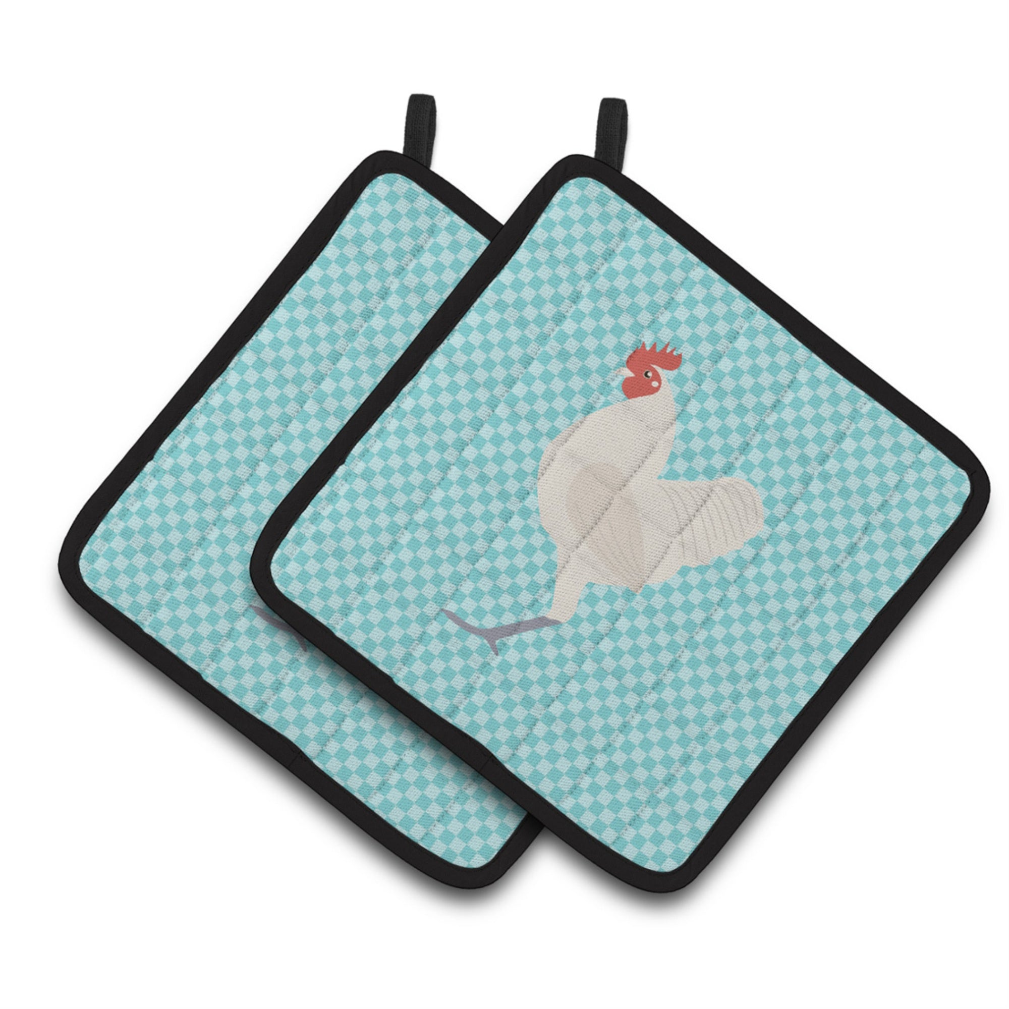 'Caroline'S Treasures German Langshan Chicken Blue Check Decorated Pot Holder, 7.5'''' X 7.5''''''