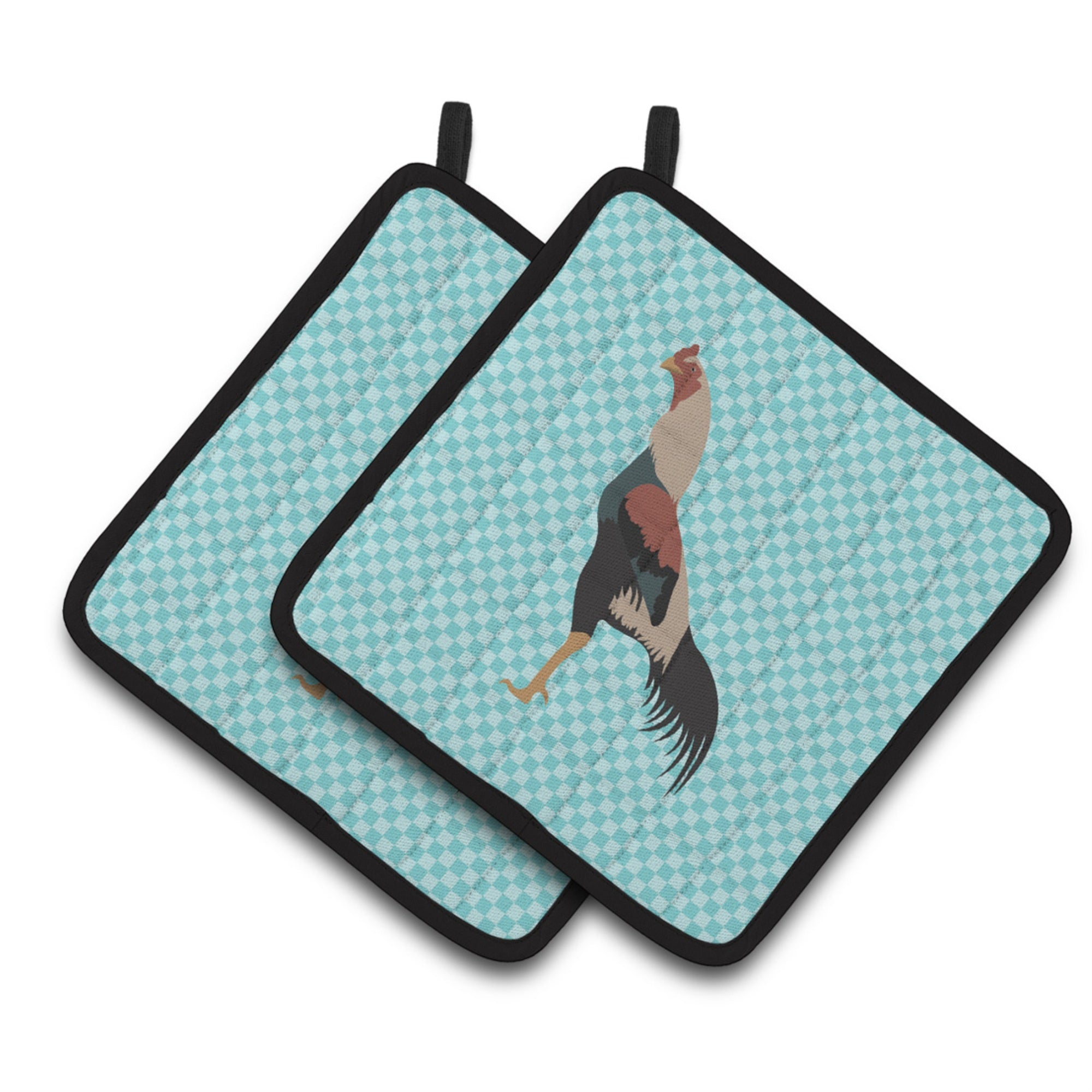 'Caroline'S Treasures Kulang Chicken Blue Check Decorated Pot Holder, 7.5'''' X 7.5''''''