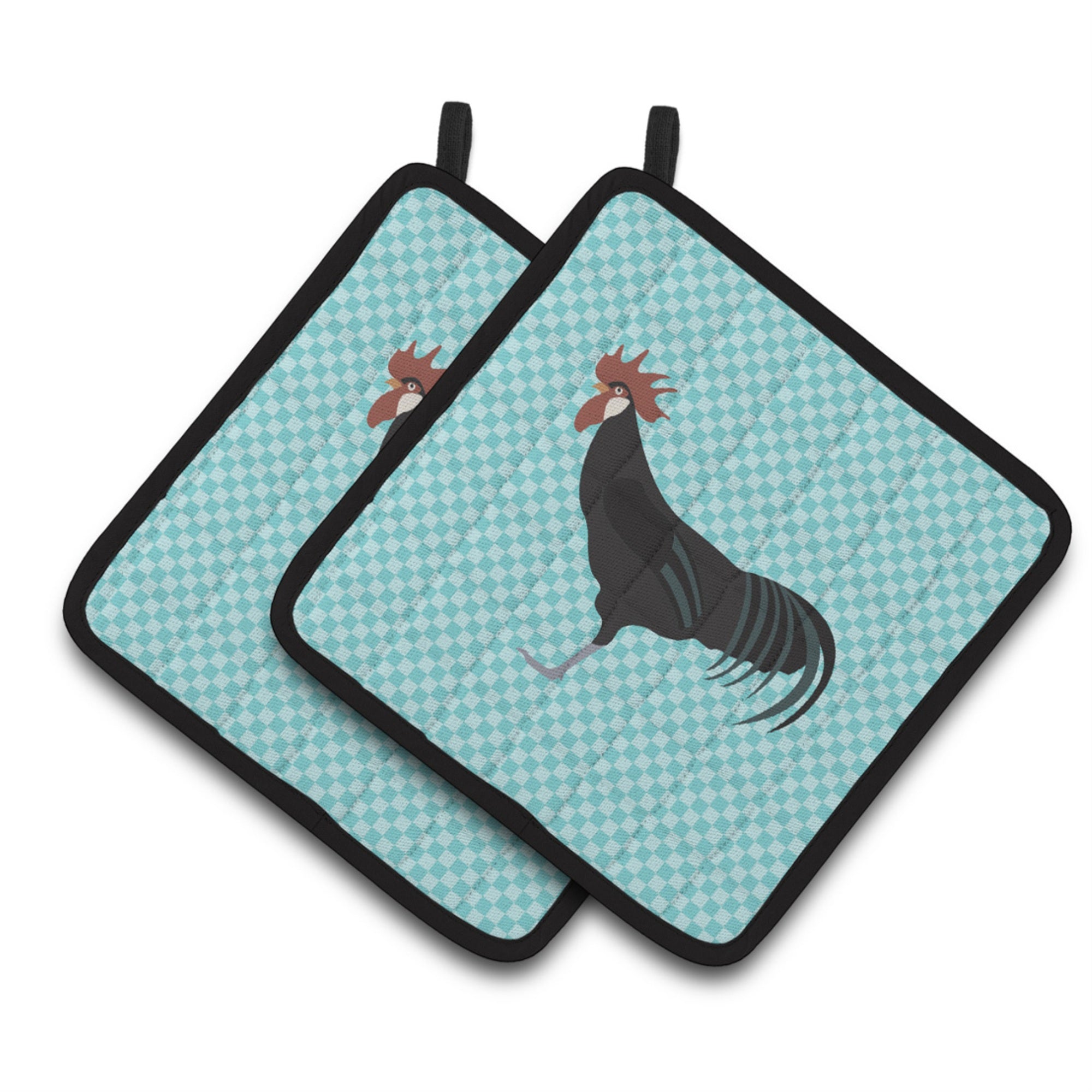 'Caroline'S Treasures Minorca Ctalalan Chicken Blue Check Decorated Pot Holder, 7.5'''' X 7.5''''''