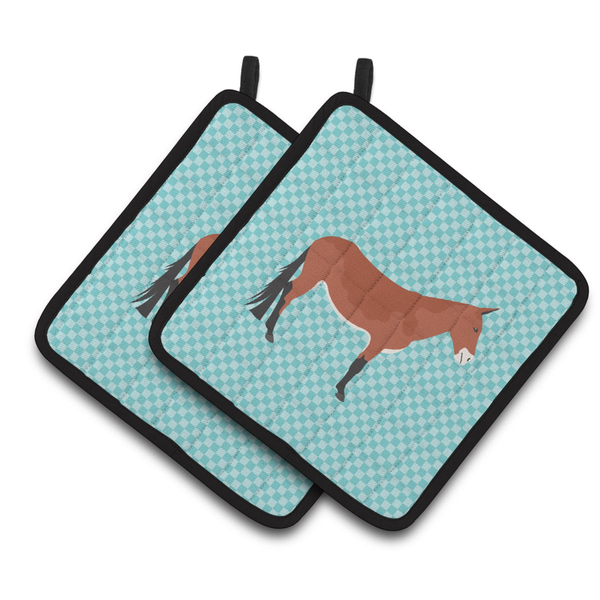 'Caroline'S Treasures Mule Blue Check Decorated Pot Holder, 7.5'''' X 7.5''''''