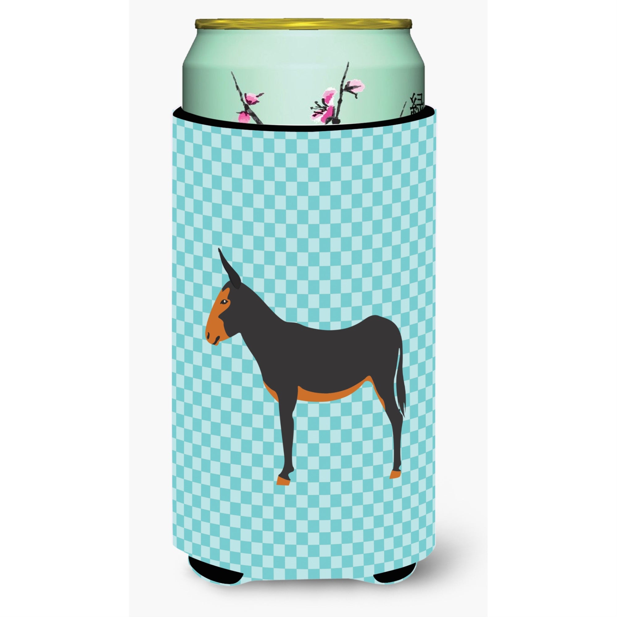'Caroline'S Treasures Catalan Donkey Blue Check Decorative Can Hugger, Tall Boy, Multicolor''