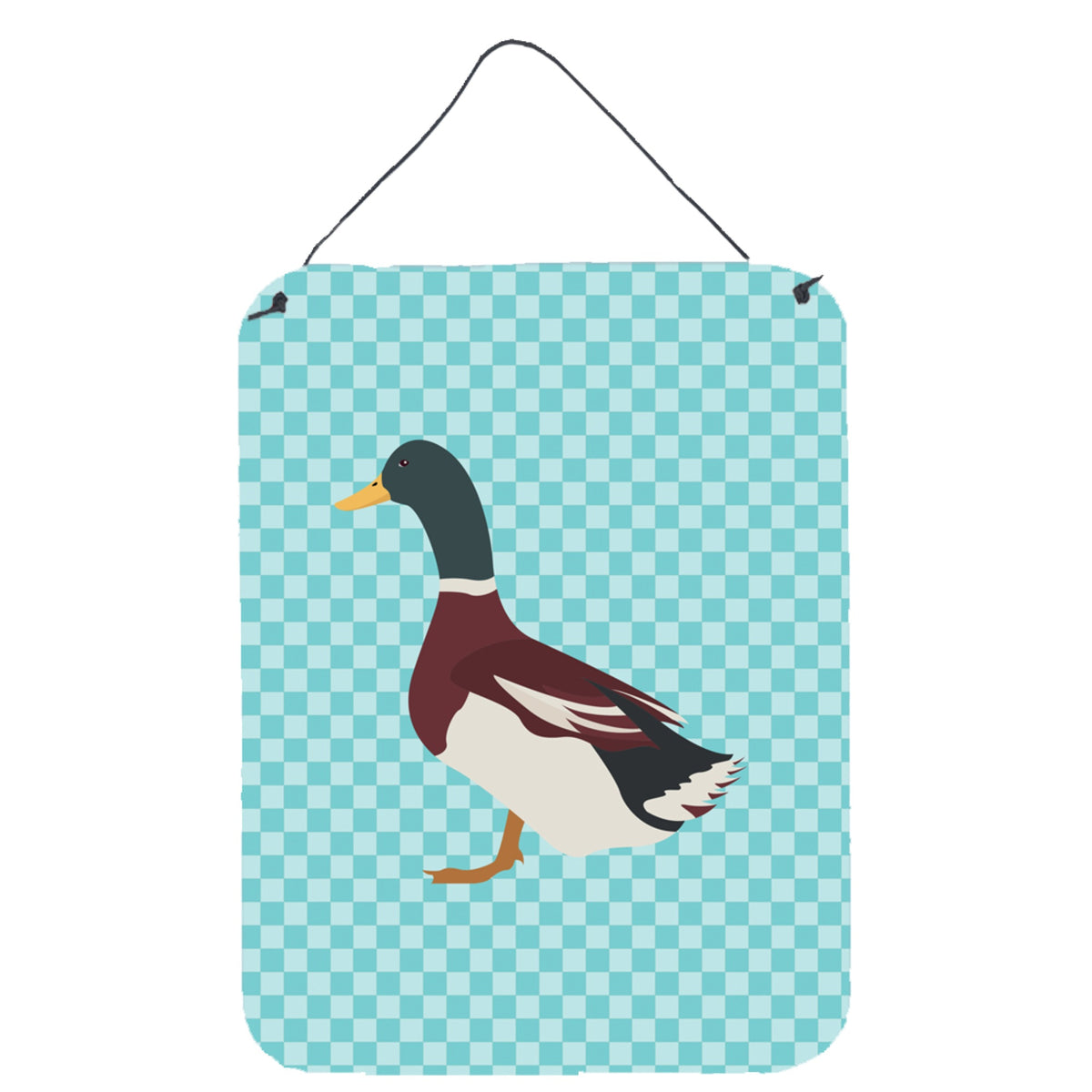 'Caroline'S Treasures Rouen Duck Blue Check Metal Print, 16Hx12W, Multicolor''