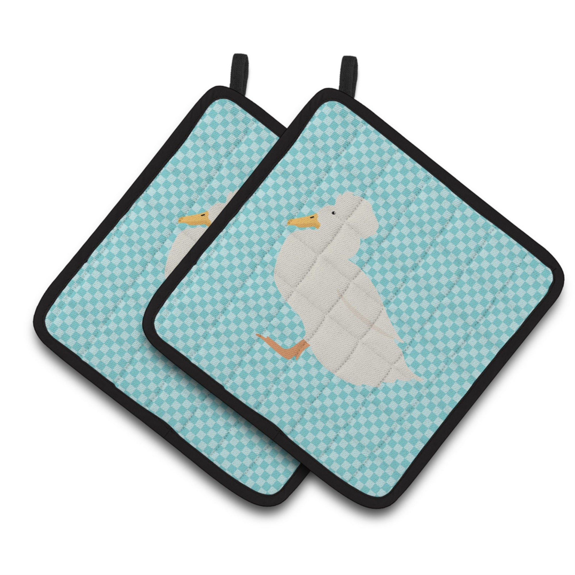 'Caroline'S Treasures Crested Duck Blue Check Decorated Pot Holder, 7.5'''' X 7.5''''''