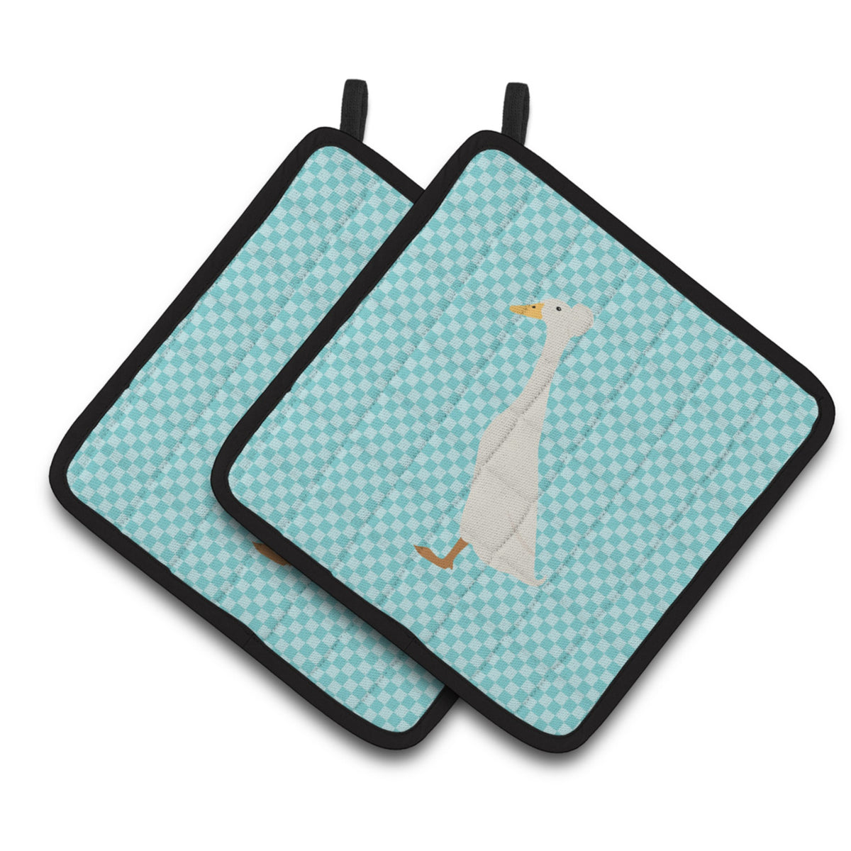 'Caroline'S Treasures Bali Duck Blue Check Decorated Pot Holder, 7.5'''' X 7.5''''''
