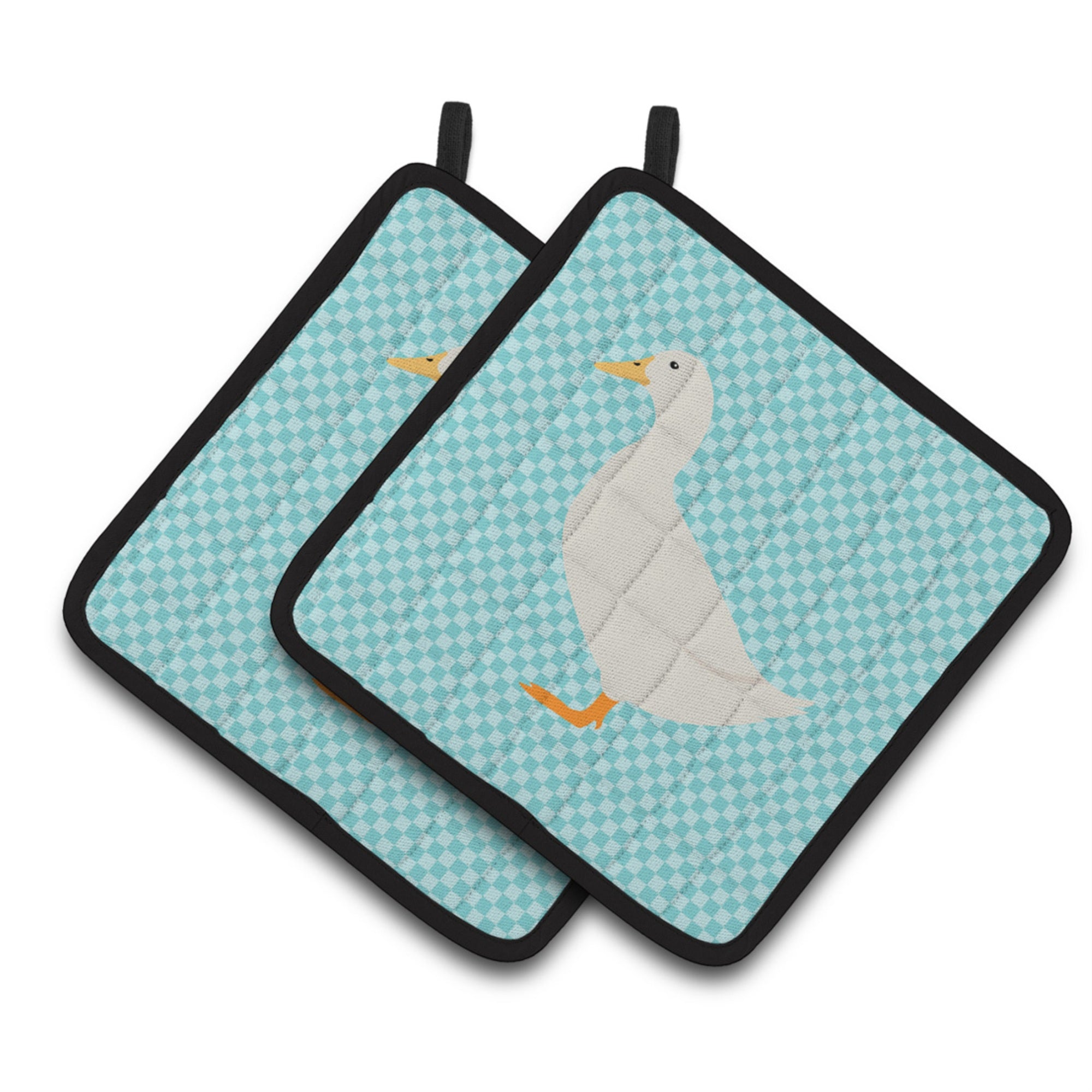 'Caroline'S Treasures American Pekin Duck Blue Check Decorated Pot Holder, 7.5'''' X 7.5''''''