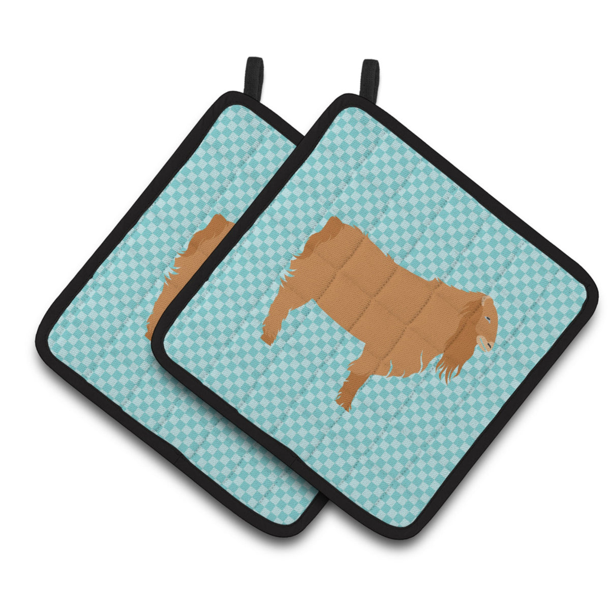 'Caroline'S Treasures American Lamancha Goat Blue Check Decorated Pot Holder, 7.5'''' X 7.5''''''