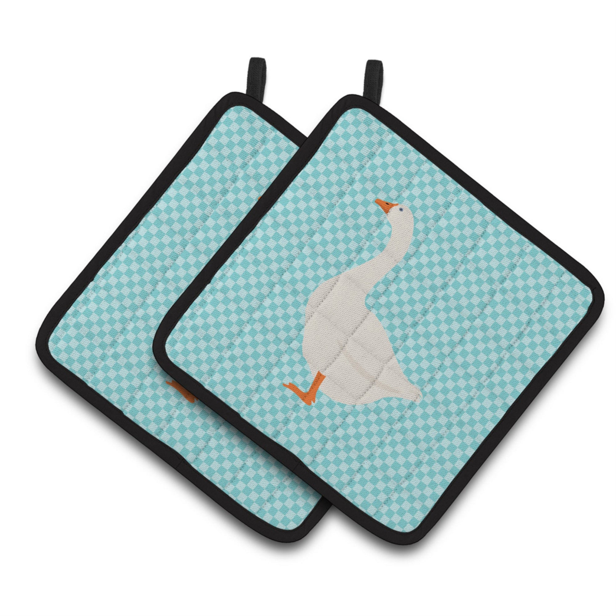 'Caroline'S Treasures Embden Goose Blue Check Decorated Pot Holder, 7.5'''' X 7.5''''''