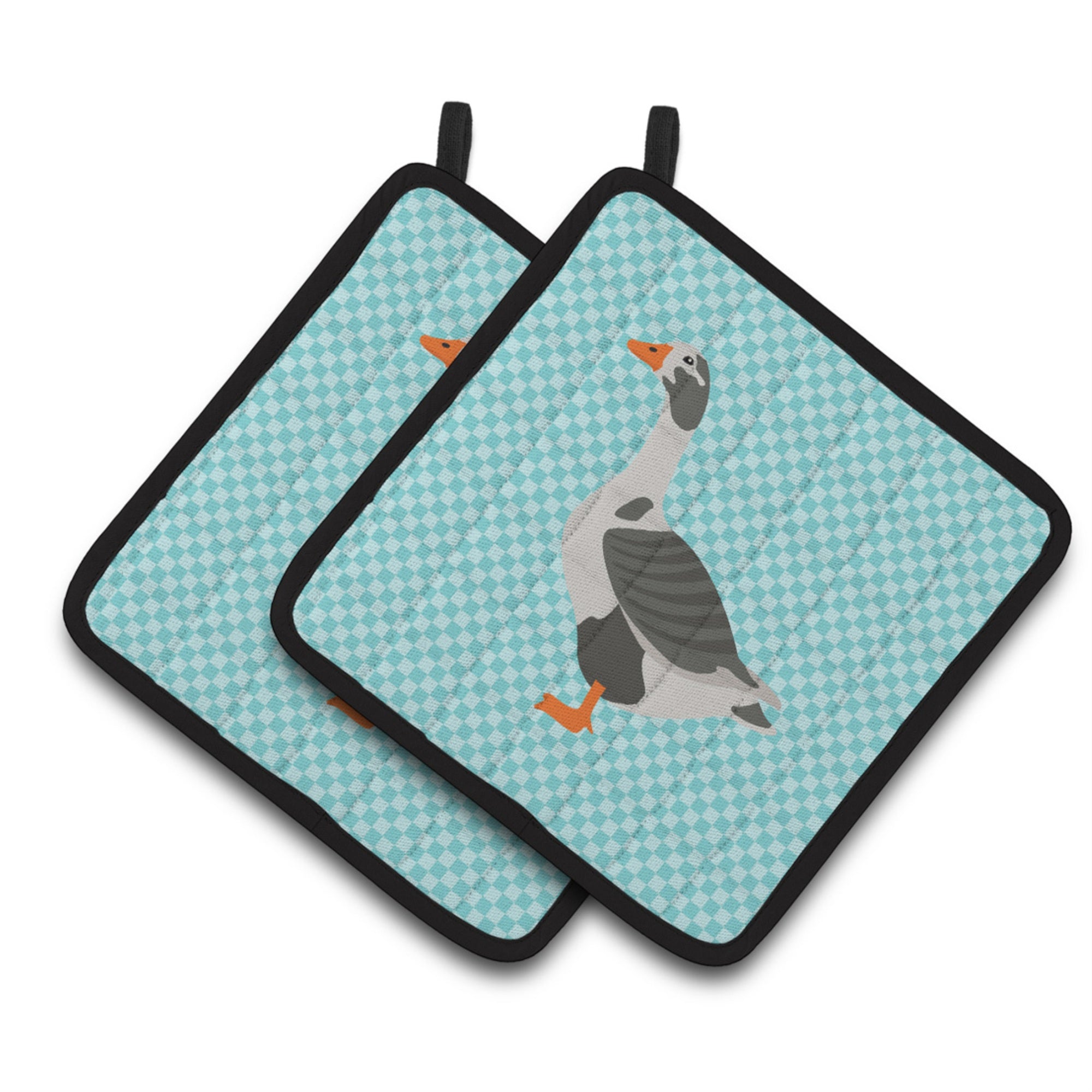 'Caroline'S Treasures West Of England Goose Blue Check Decorated Pot Holder, 7.5'''' X 7.5''''''