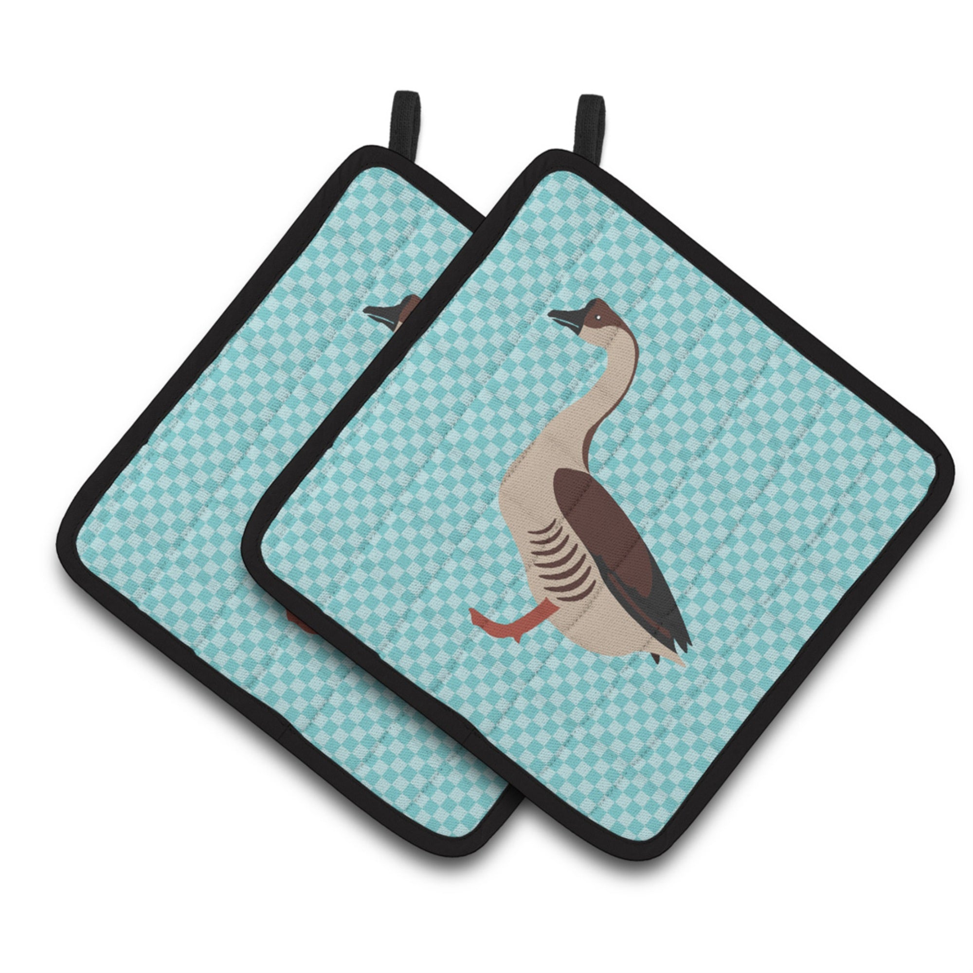 'Caroline'S Treasures Chinese Goose Blue Check Decorated Pot Holder, 7.5'''' X 7.5''''''