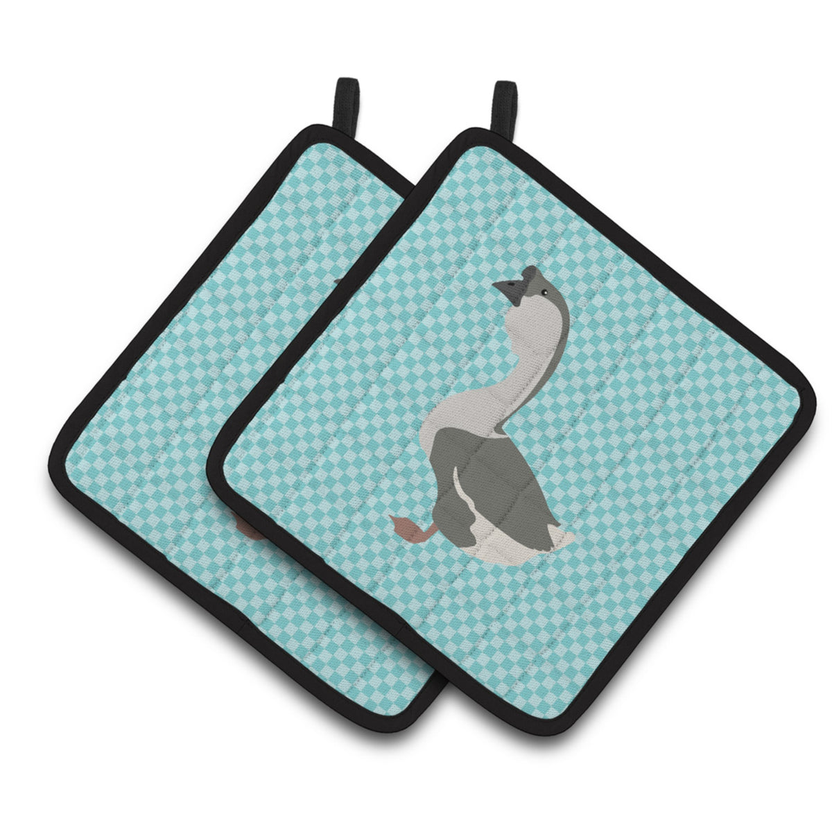 'Caroline'S Treasures African Goose Blue Check Decorated Pot Holder, 7.5'''' X 7.5''''''