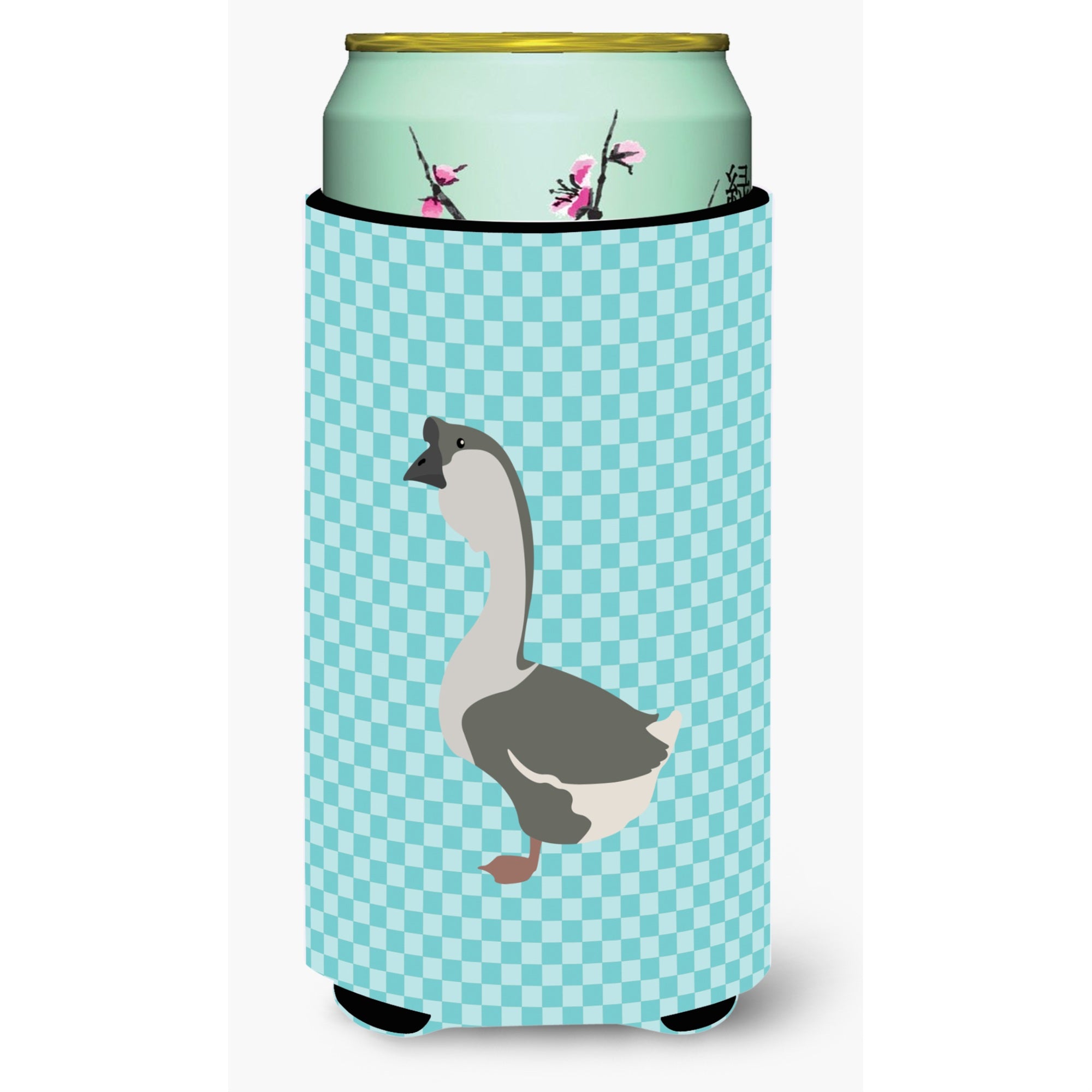 'Caroline'S Treasures African Goose Blue Check Decorative Can Hugger, Tall Boy, Multicolor''