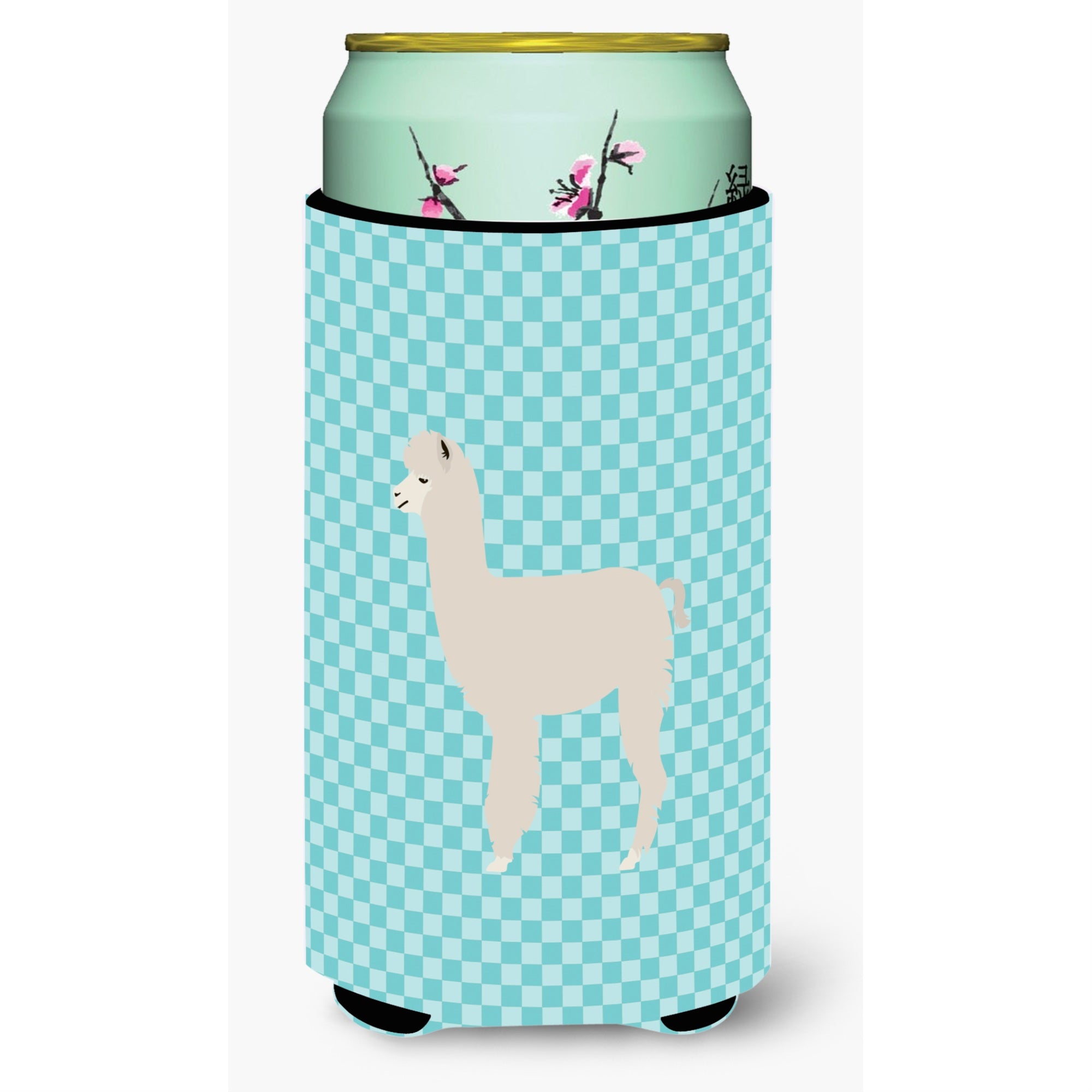 'Caroline'S Treasures Alpaca Blue Check Decorative Can Hugger, Tall Boy, Multicolor''