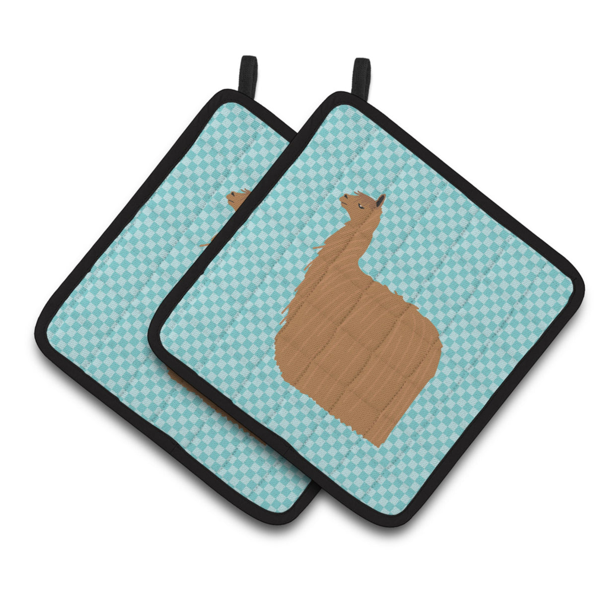 'Caroline'S Treasures Alpaca Suri Blue Check Decorated Pot Holder, 7.5'''' X 7.5''''''