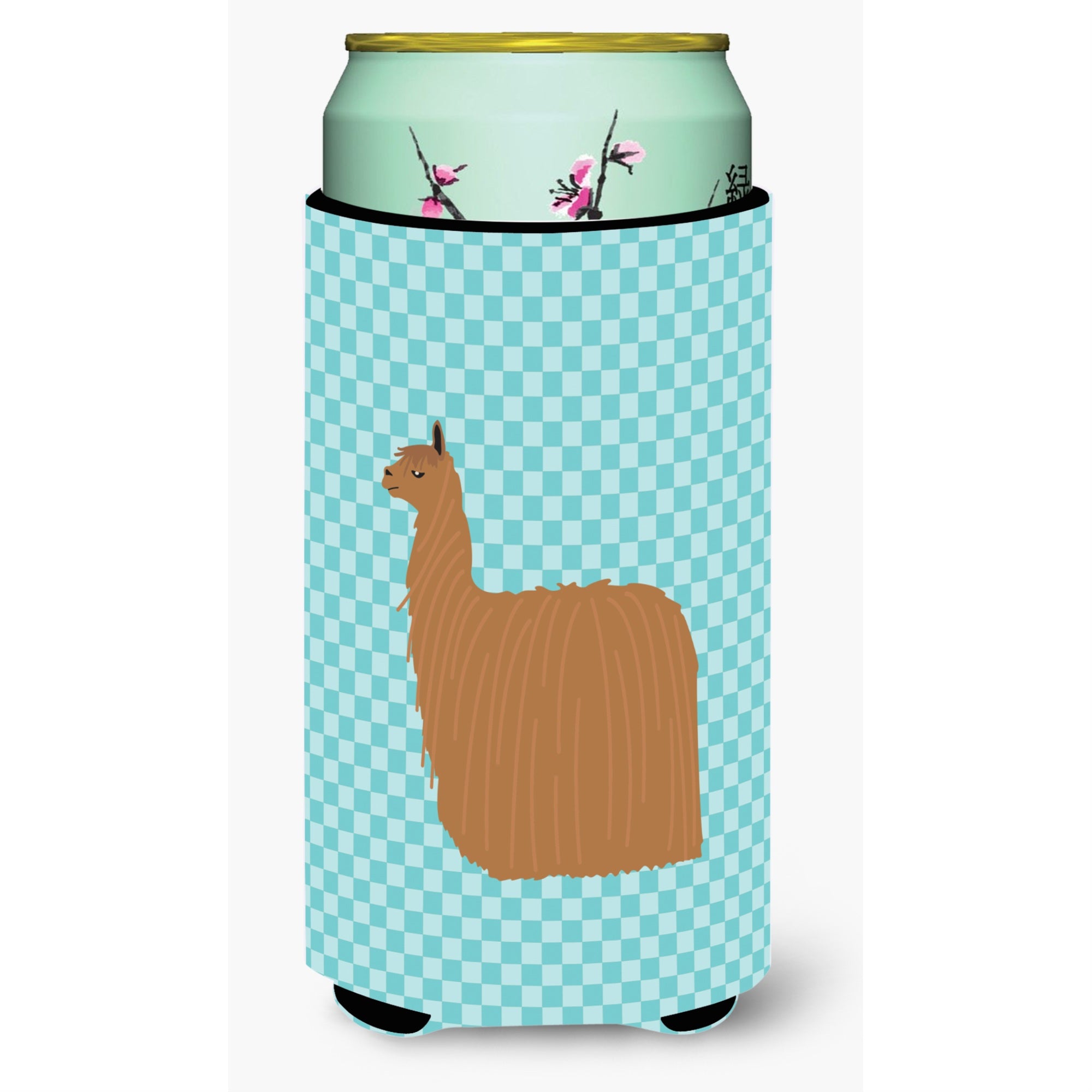 'Caroline'S Treasures Alpaca Suri Blue Check Decorative Can Hugger, Tall Boy, Multicolor''