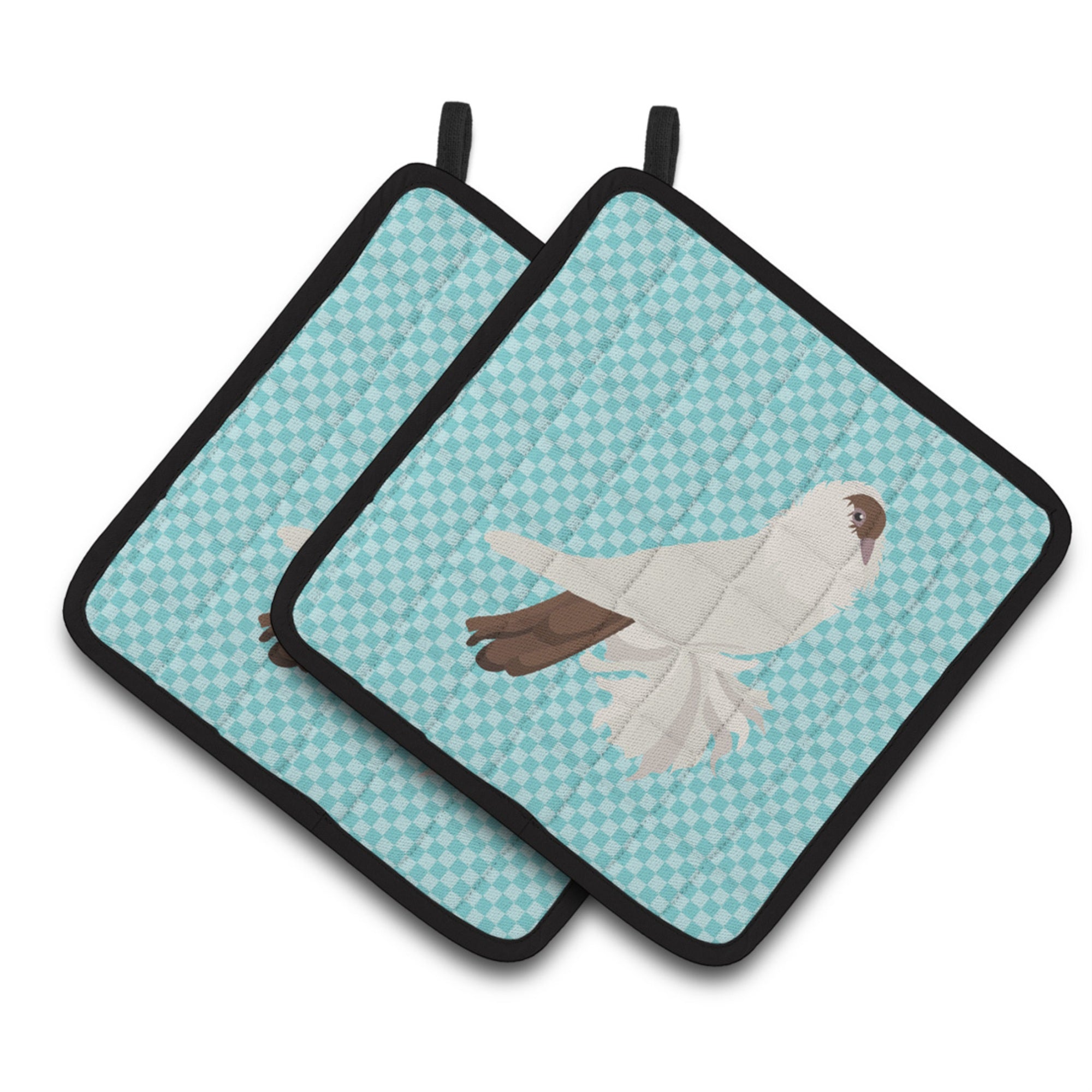 'Caroline'S Treasures German Helmet Pigeon Blue Check Decorated Pot Holder, 7.5'''' X 7.5''''''
