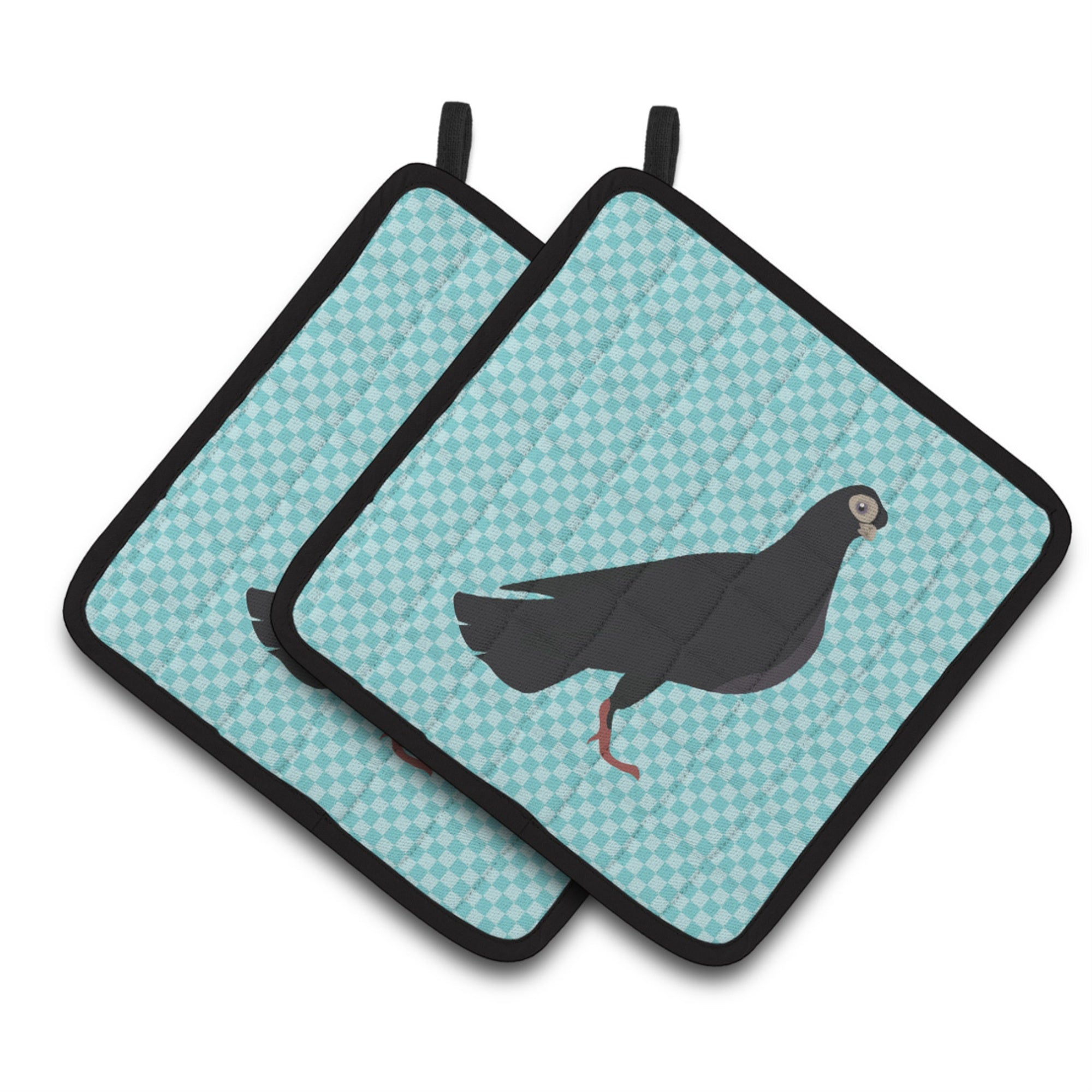 'Caroline'S Treasures Budapest Highflyer Pigeon Blue Check Decorated Pot Holder, 7.5'''' X 7.5''''''