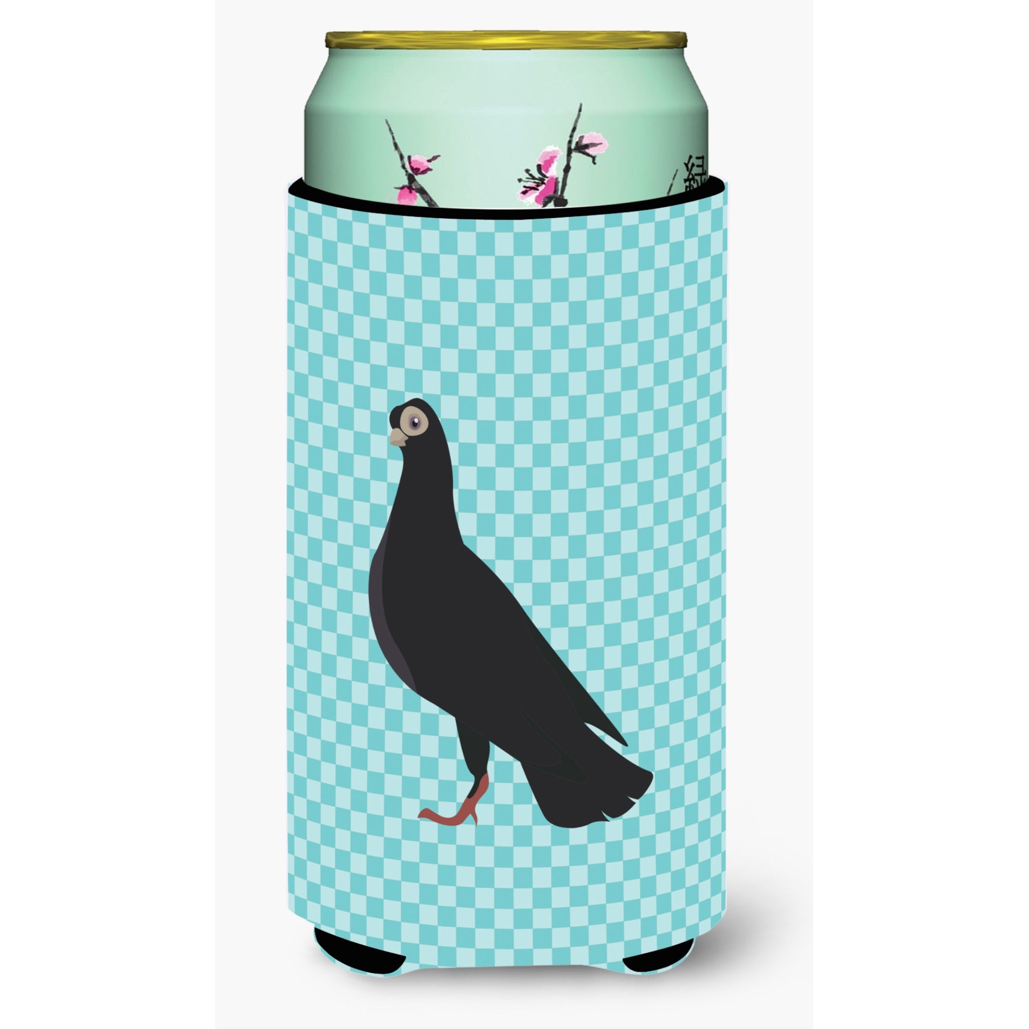 'Caroline'S Treasures Budapest Highflyer Pigeon Blue Check Decorative Can Hugger, Tall Boy, Multicolor''