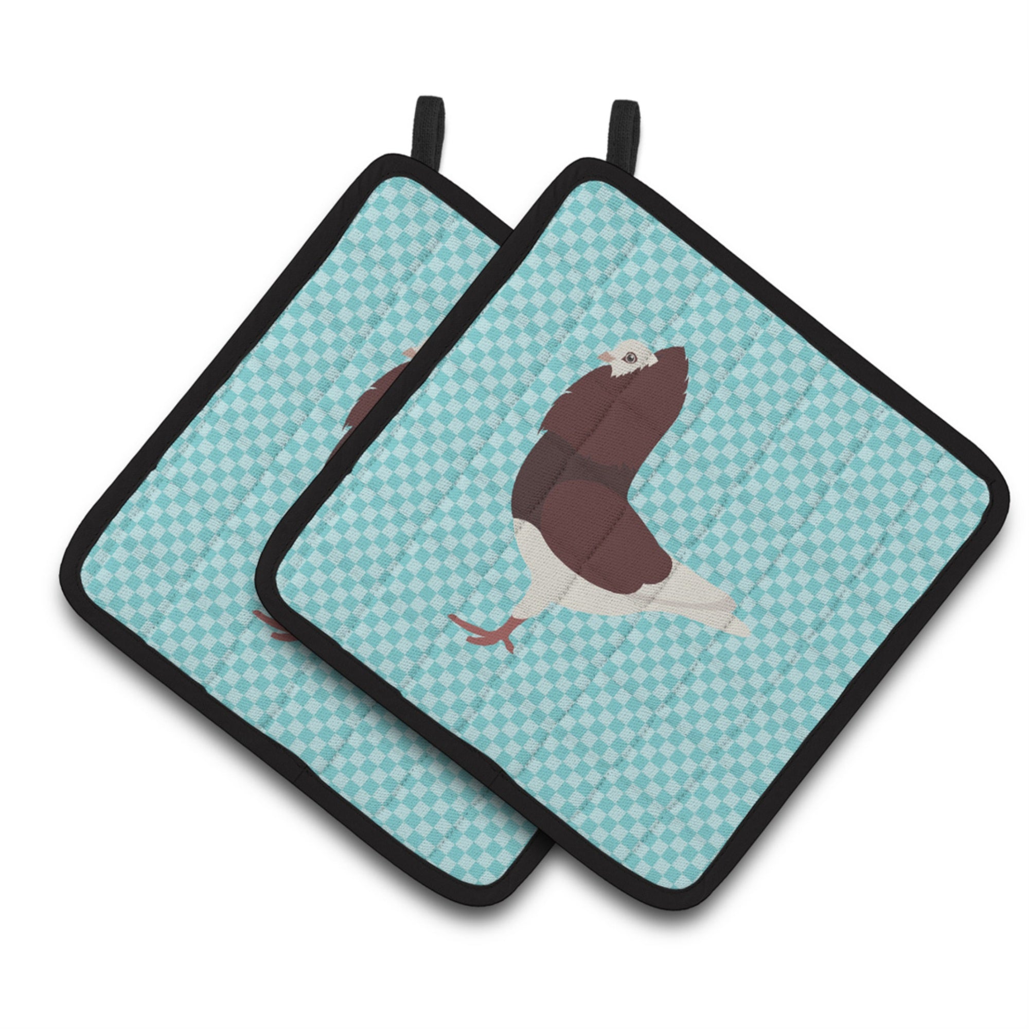 'Caroline'S Treasures Capuchin Red Pigeon Blue Check Decorated Pot Holder, 7.5'''' X 7.5''''''