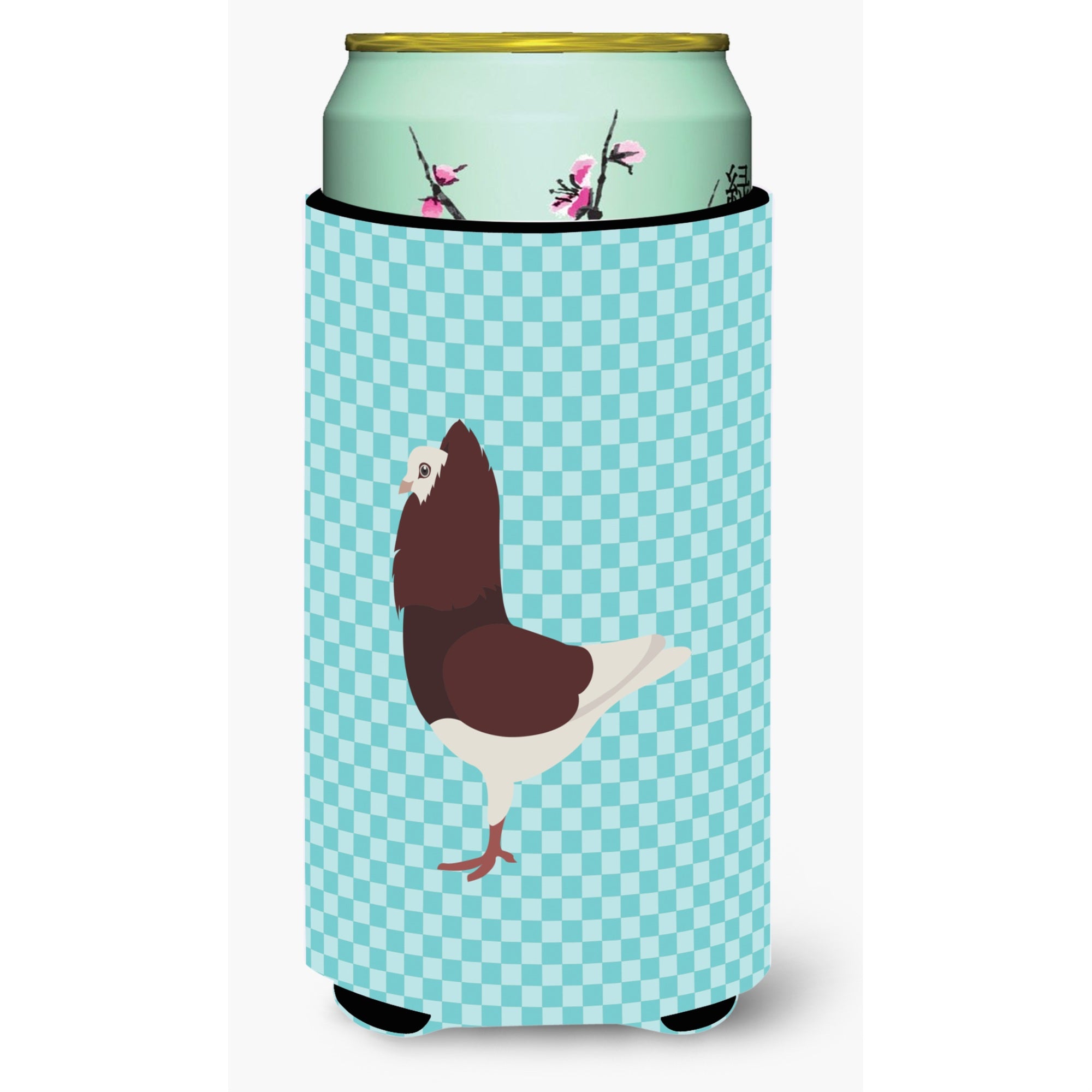 'Caroline'S Treasures Capuchin Red Pigeon Blue Check Decorative Can Hugger, Tall Boy, Multicolor''