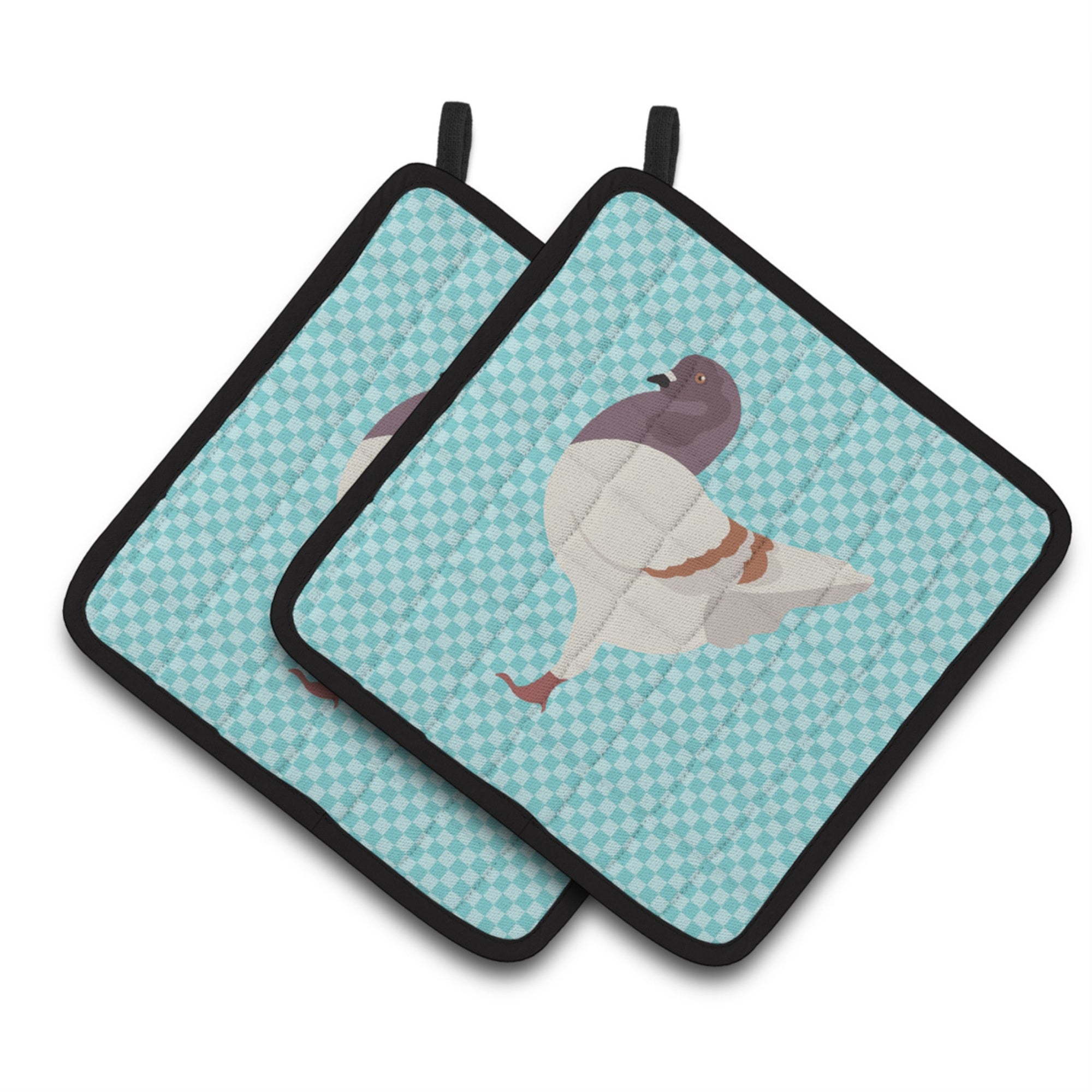 'Caroline'S Treasures German Modena Pigeon Blue Check Decorated Pot Holder, 7.5'''' X 7.5''''''