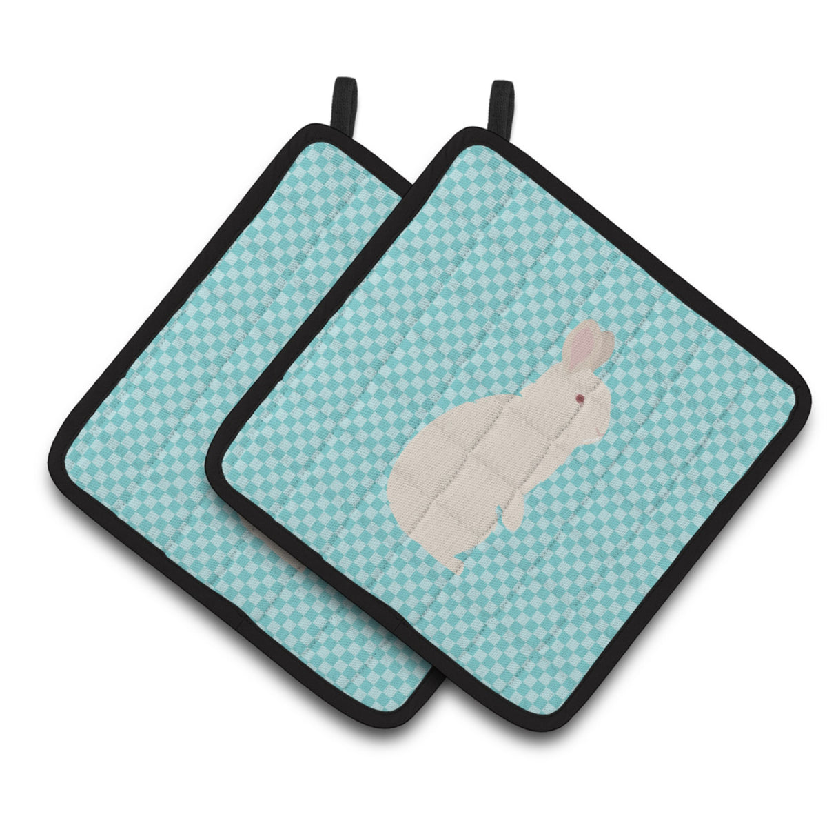 'Caroline'S Treasures New Zealand White Rabbit Blue Check Decorated Pot Holder, 7.5'''' X 7.5''''''
