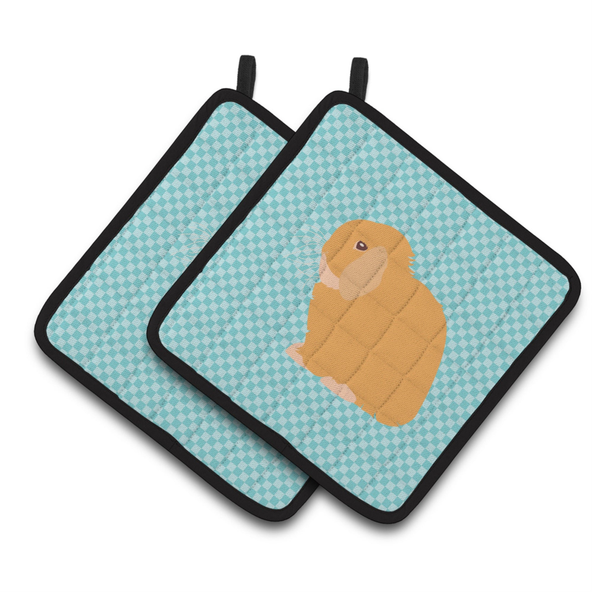 'Caroline'S Treasures Holland Lop Rabbit Blue Check Decorated Pot Holder, 7.5'''' X 7.5''''''