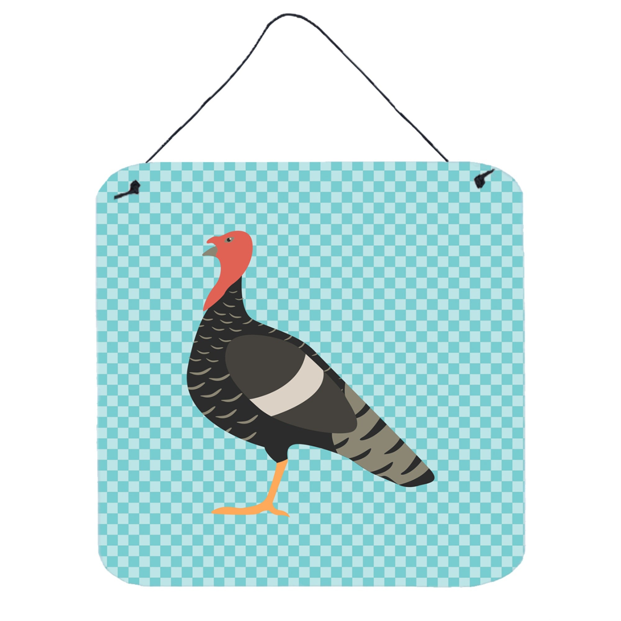 'Caroline'S Treasures Blue Marragansett Turkey Check Metal Print, 6'''' H X 6'''' W''