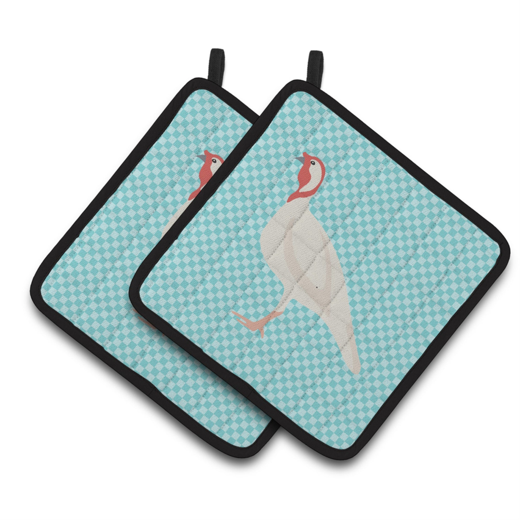 'Caroline'S Treasures Beltsville Small White Turkey Hen Blue Check Decorated Pot Holder, 7.5'''' X 7.5''''''