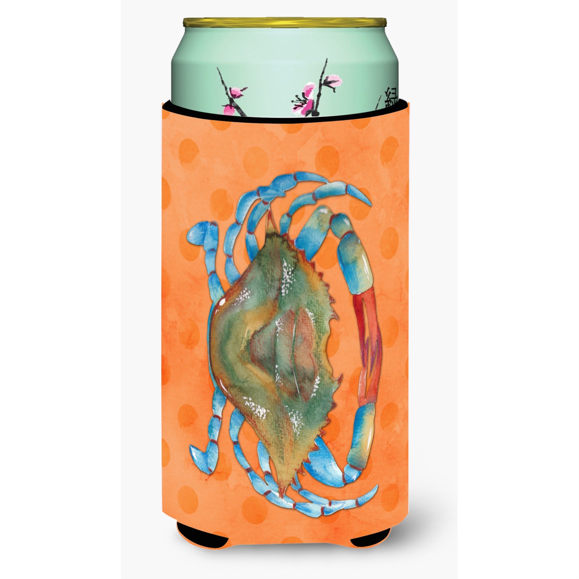 'Caroline'S Treasures Blue Crab Orange Polkadot Beverage Insulator Hugger, Tall, Multicolor''