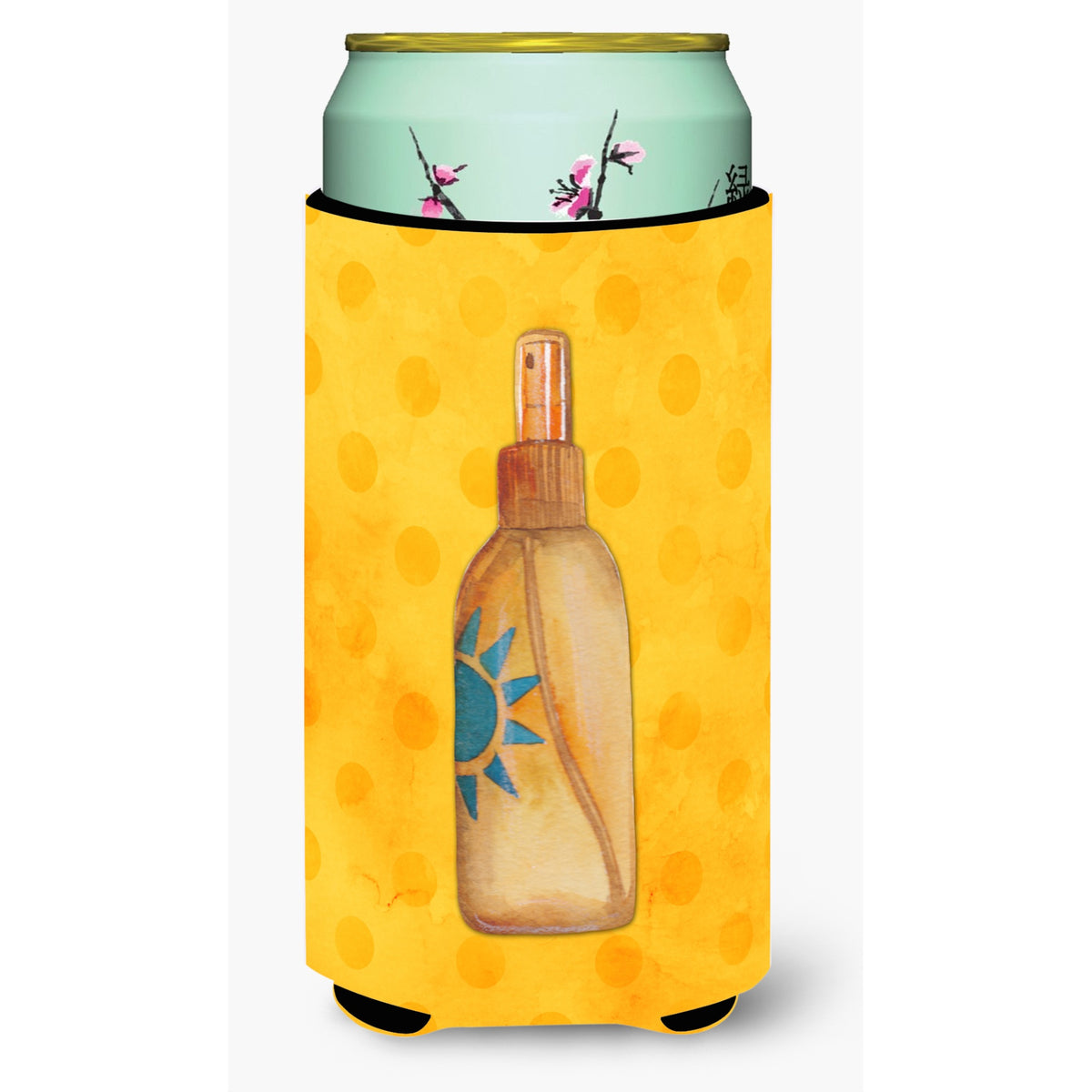 'Caroline'S Treasures Message In A Bottle Yellow Polkadot Beverage Insulator Hugger, Tall, Multicolor''
