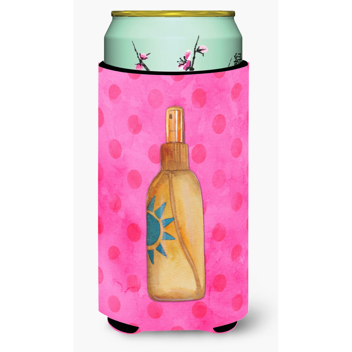 'Caroline'S Treasures Message In A Bottle Pink Polkadot Beverage Insulator Hugger, Tall, Multicolor''