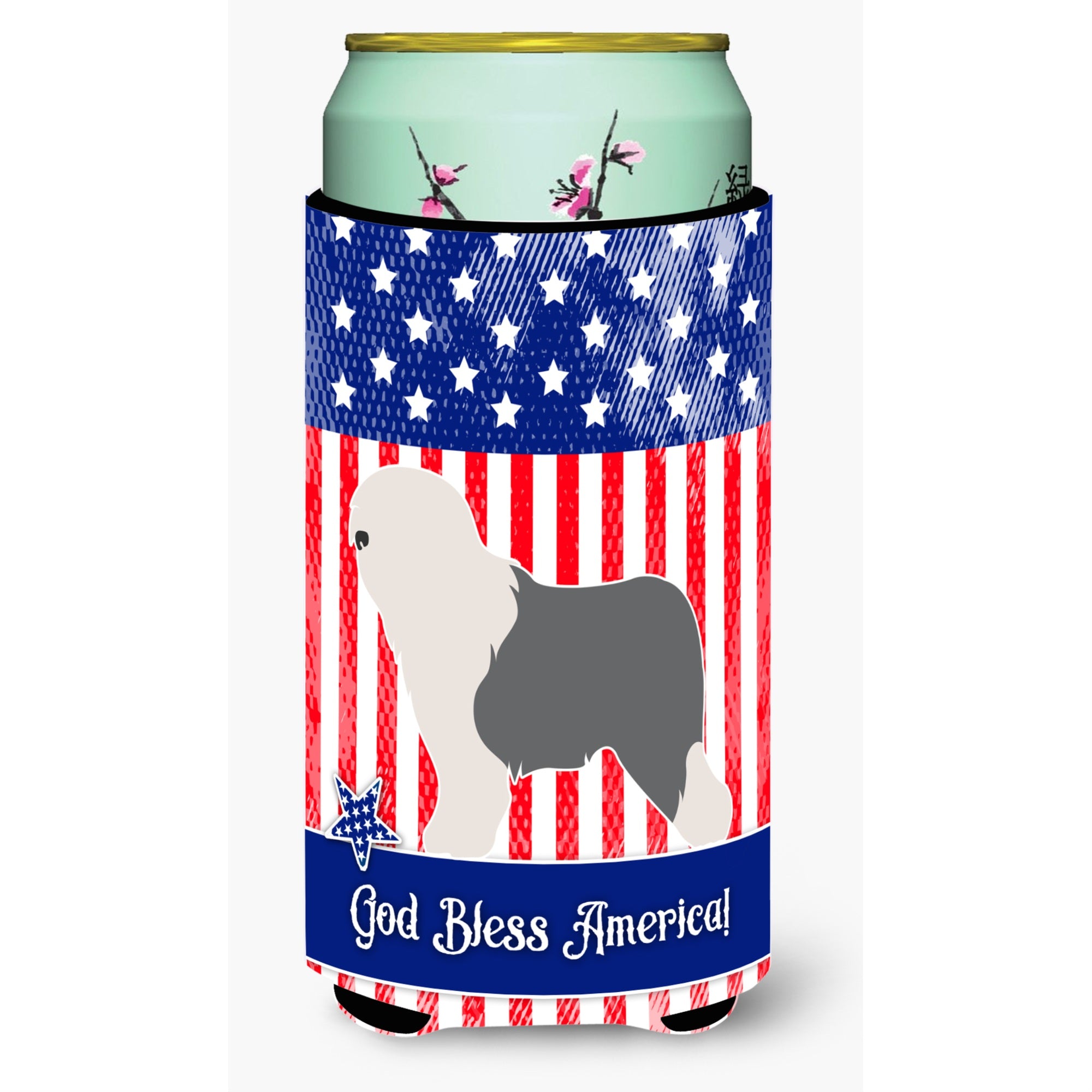 Carolines Treasures Old English Sheepdog Bobtail American Decorative Can Hugger, Tall Boy, Multicolor