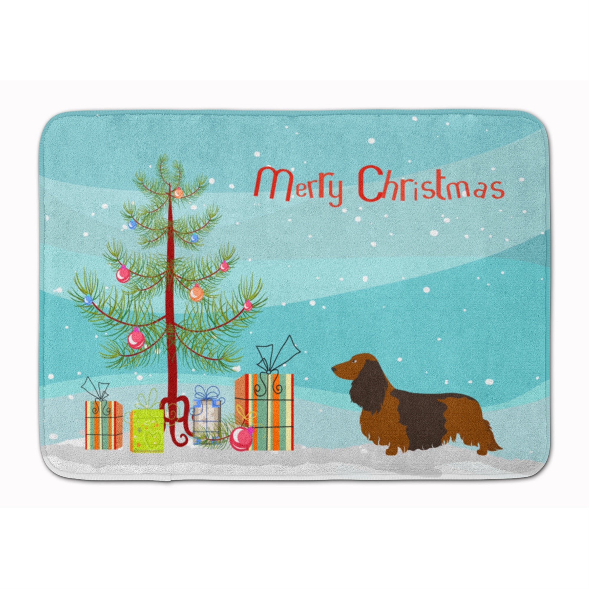 'Caroline'S Treasures Longhaired Dachshund Christmas Floor Mat, 19Hx27W, Multicolor''