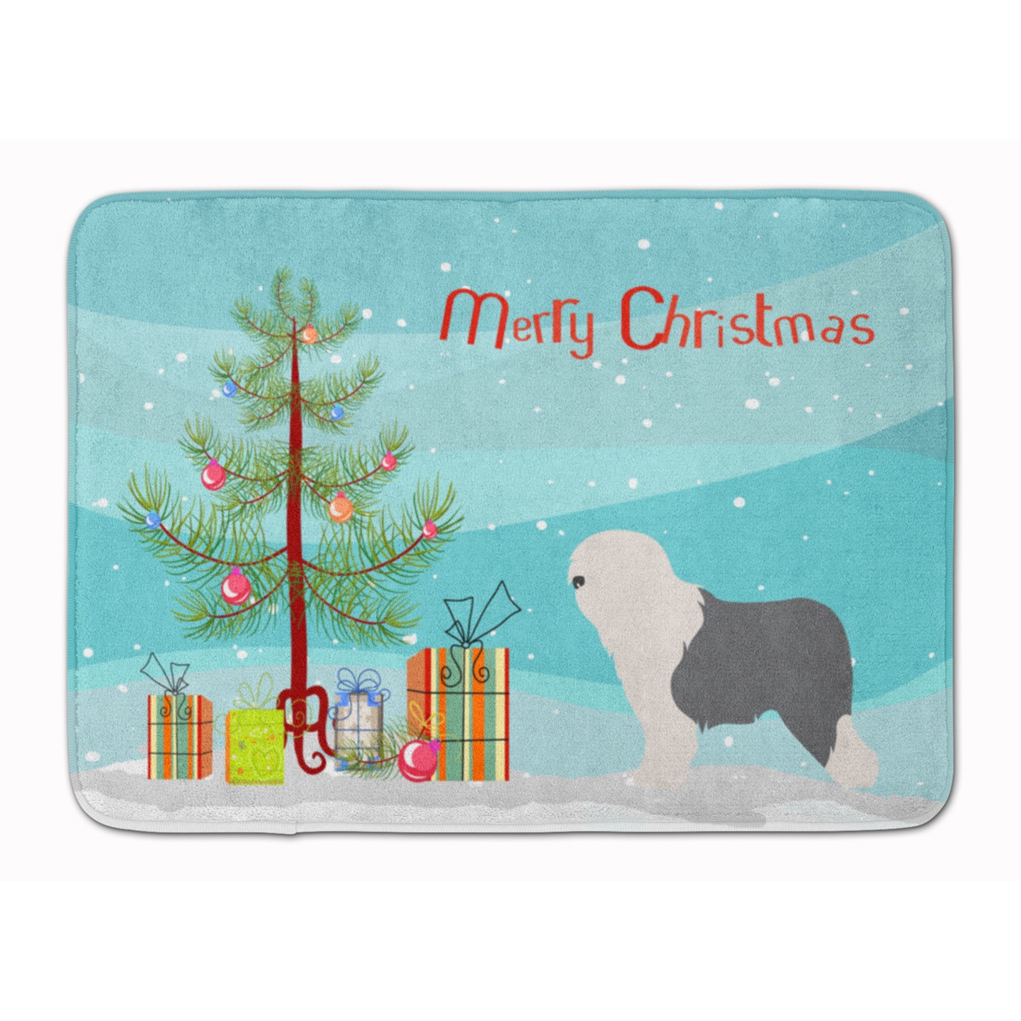 'Caroline'S Treasures Old English Sheepdog Bobtail Christmas Floor Mat, 19Hx27W, Multicolor''